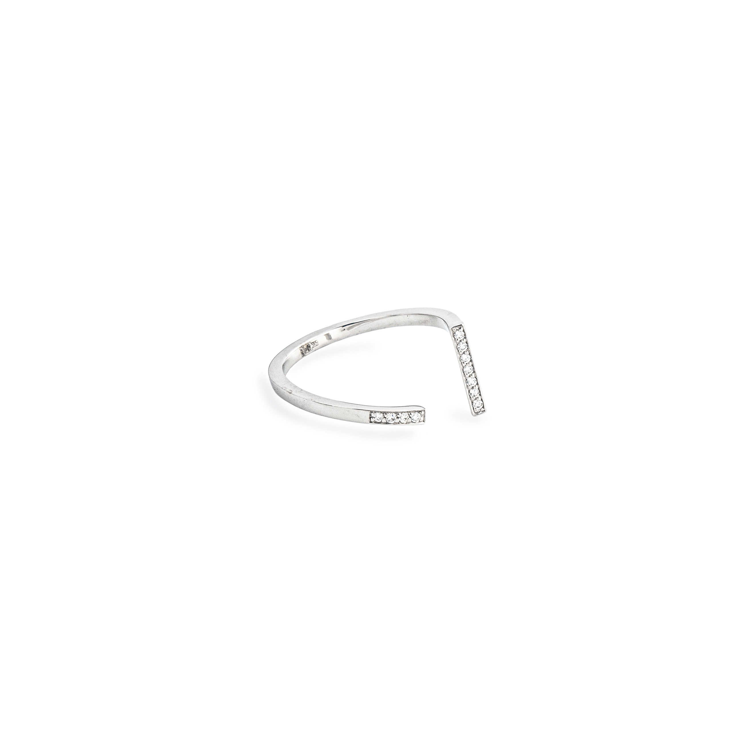 Кольцо Curve 02 из белого золота с бриллиантами