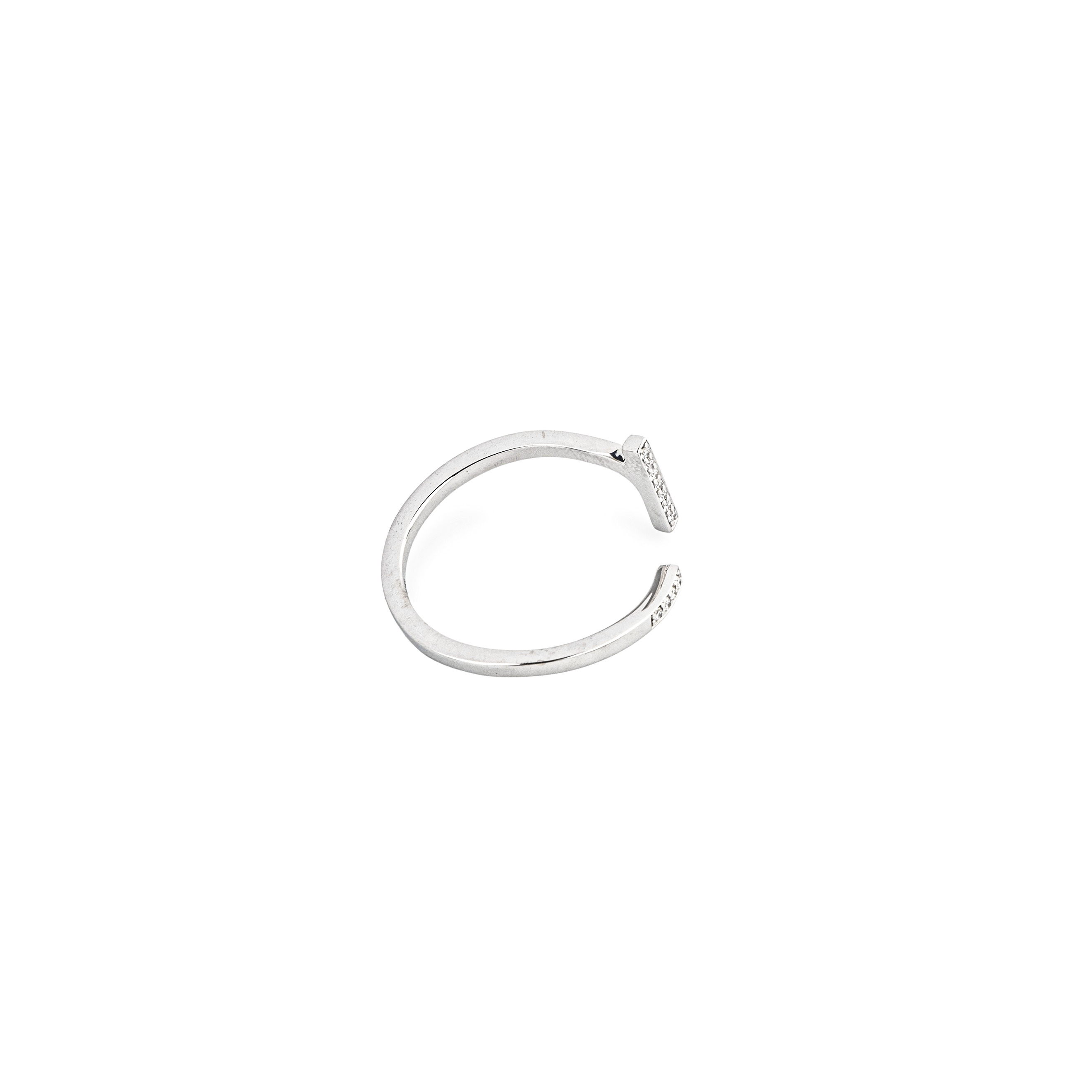 Кольцо Curve 02 из белого золота с бриллиантами
