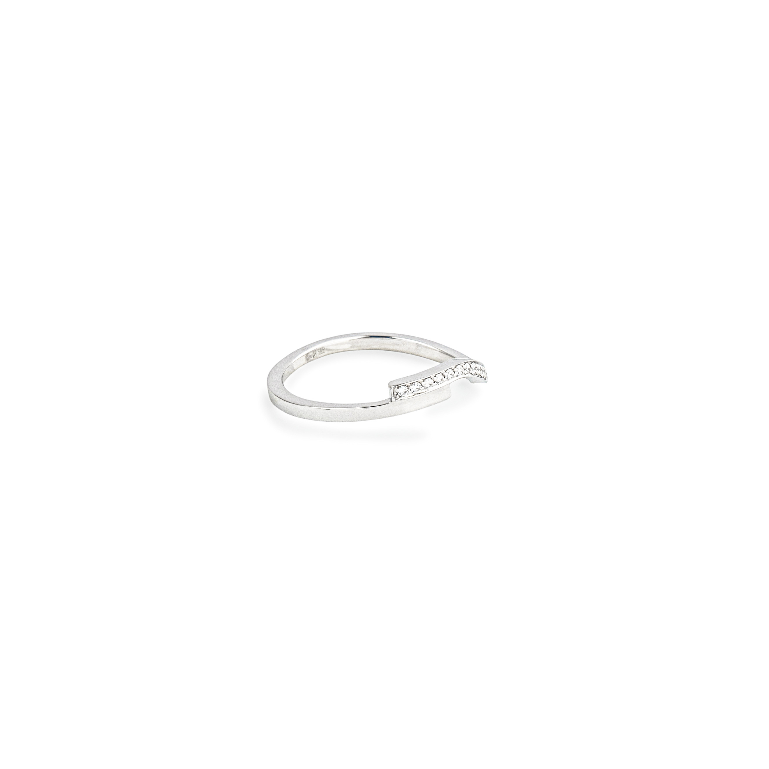 Кольцо Curve Ring 06 из белого золота с бриллиантами