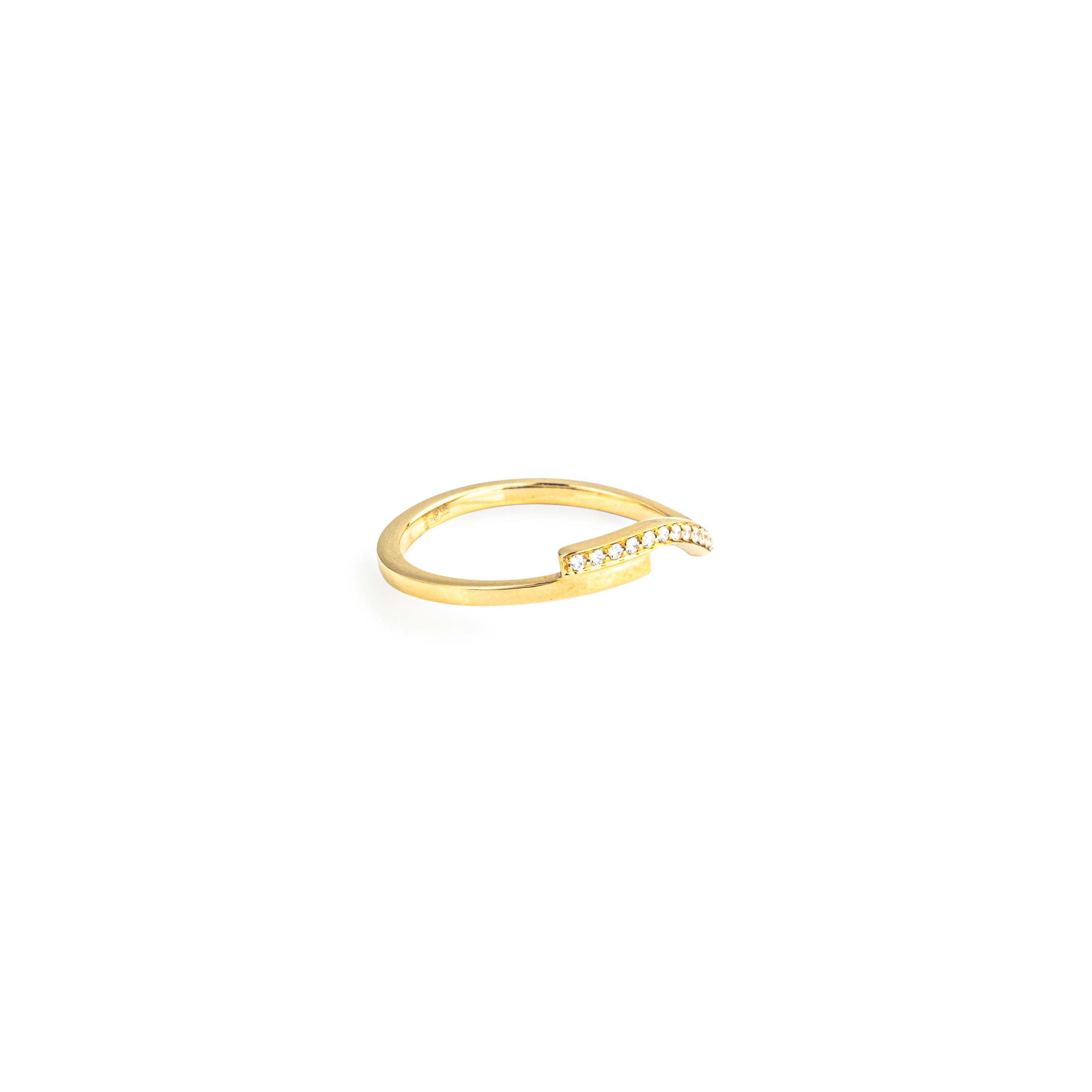 Кольцо Curve Ring 06 из желтого золота с бриллиантами