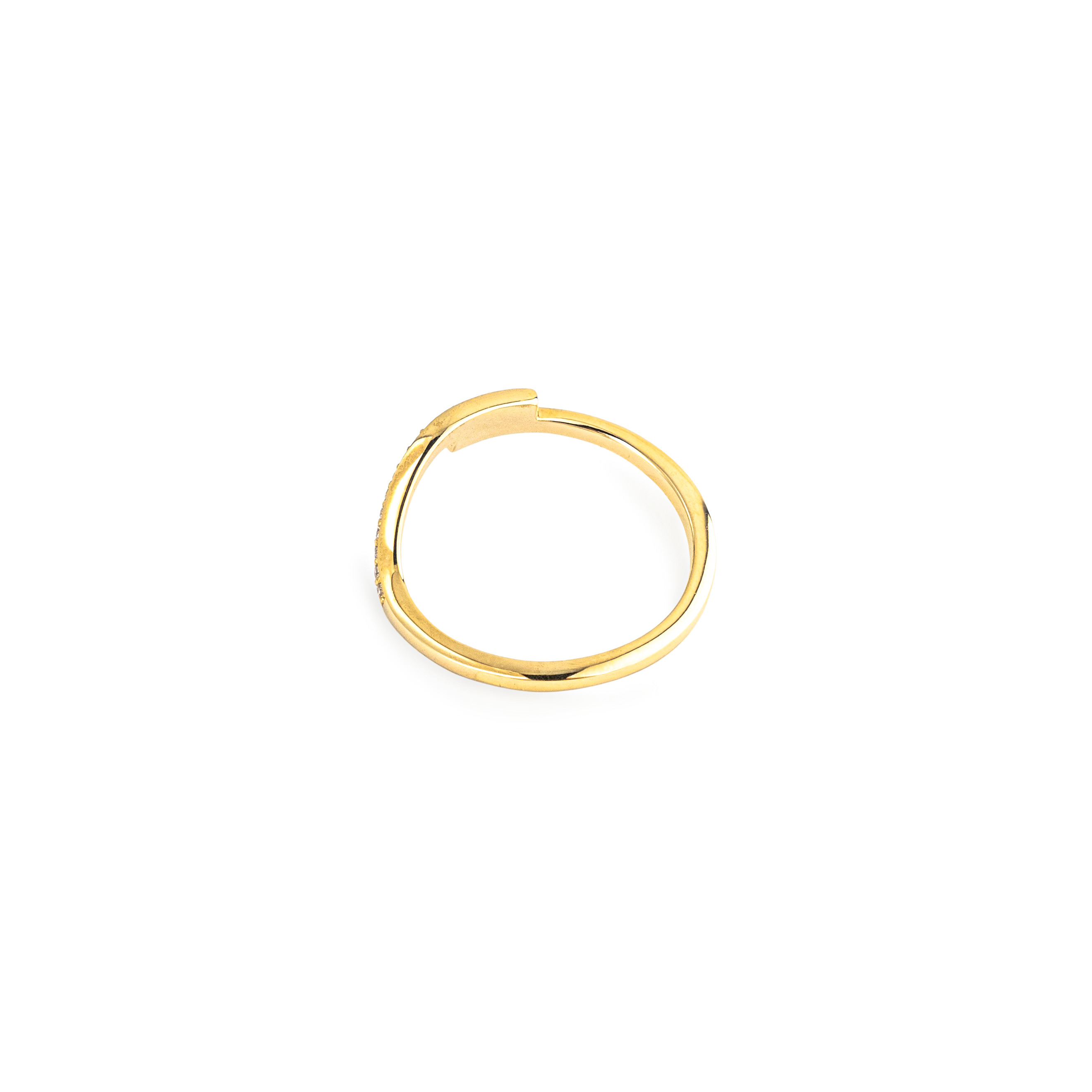 Кольцо Curve Ring 06 из желтого золота с бриллиантами
