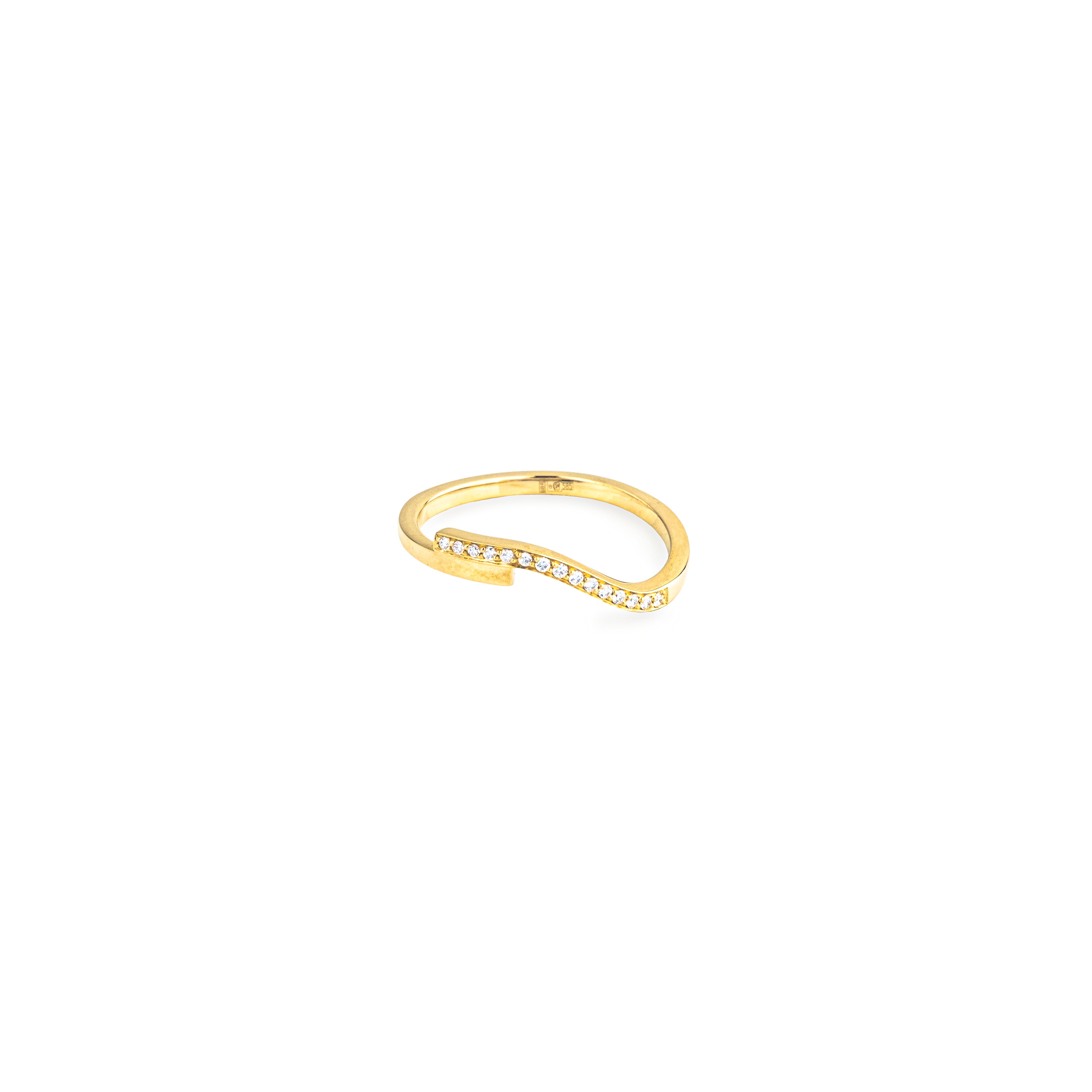 Кольцо Curve Ring 06 из желтого золота с бриллиантами