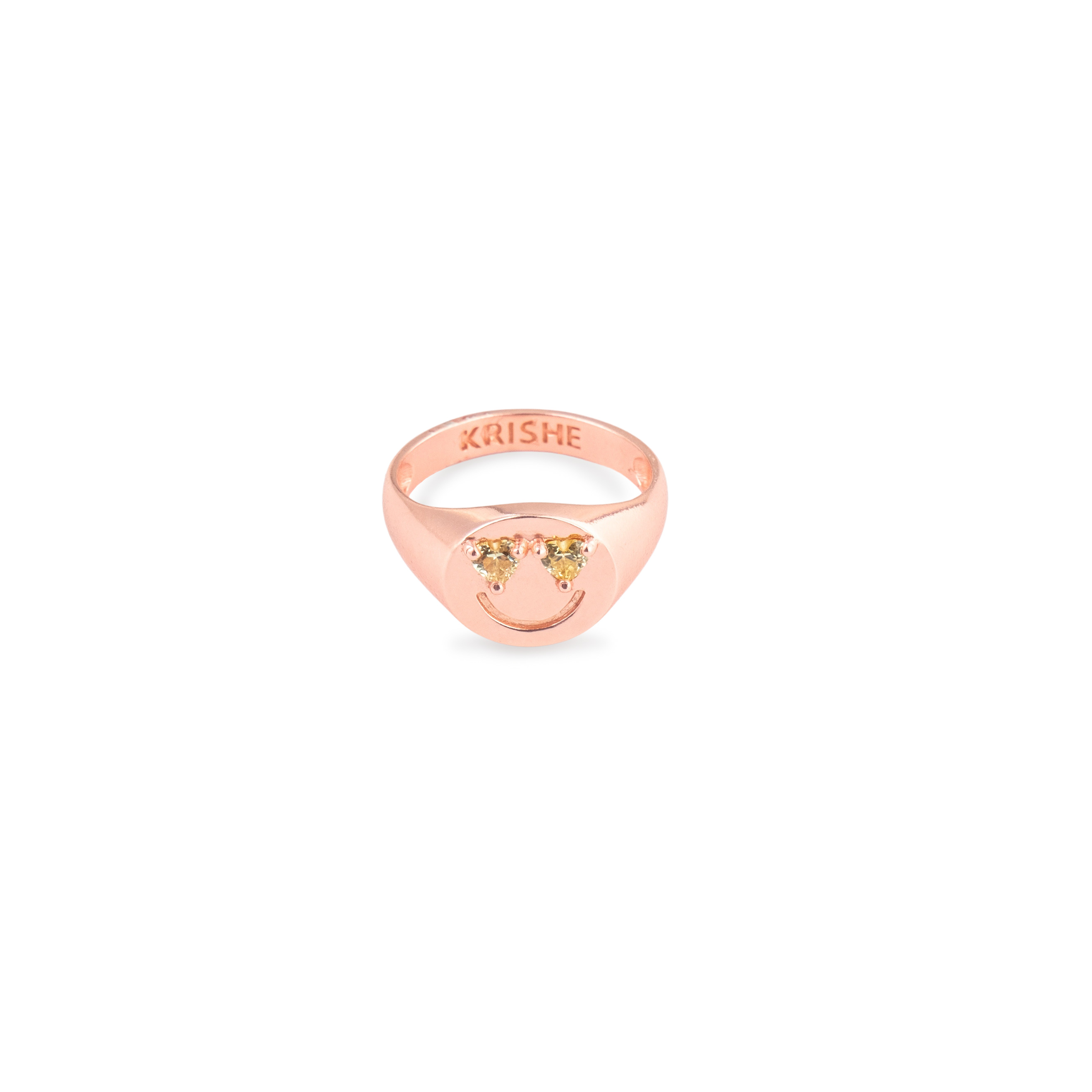 Кольцо JOY из серебра с розовым золотом