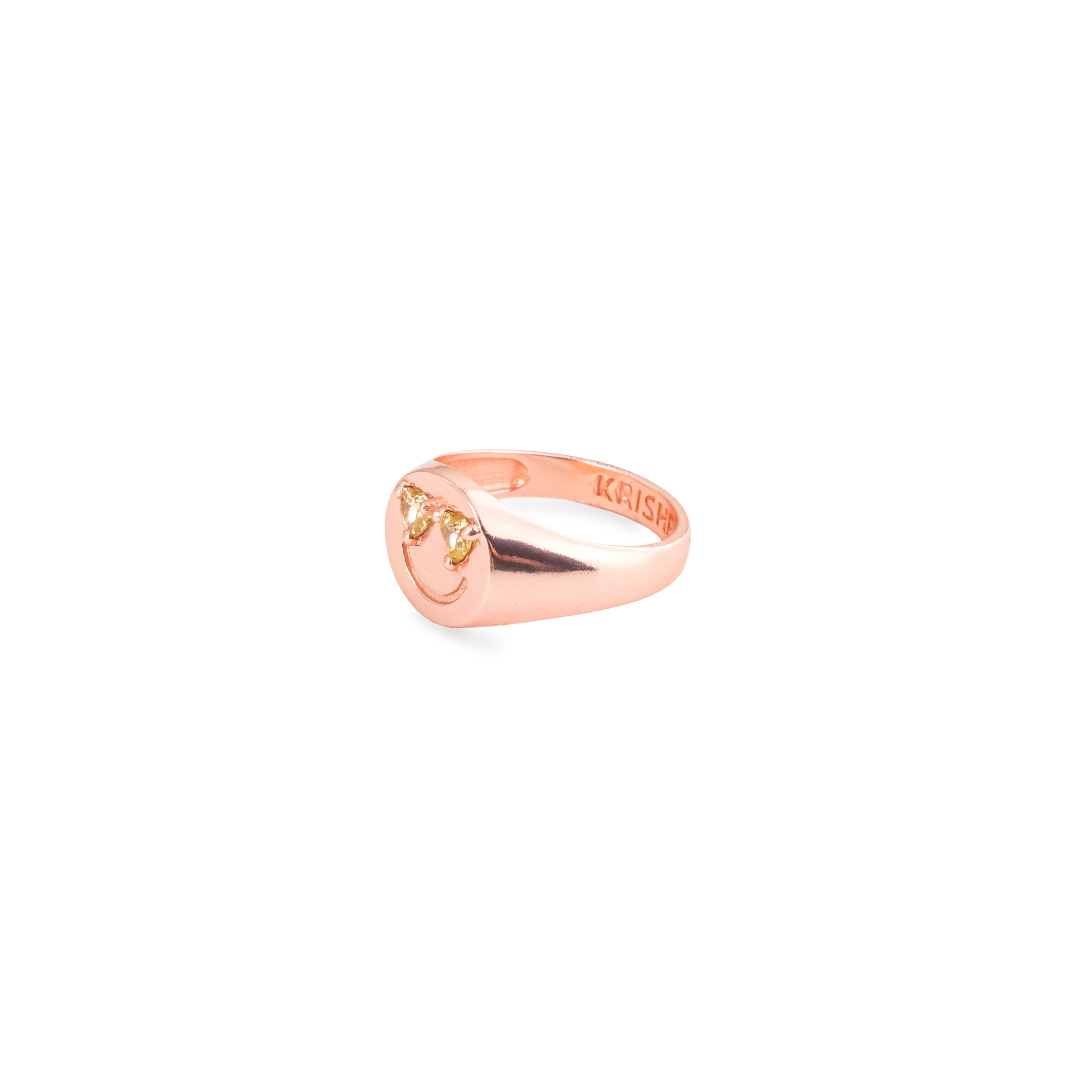 Кольцо JOY из серебра с розовым золотом