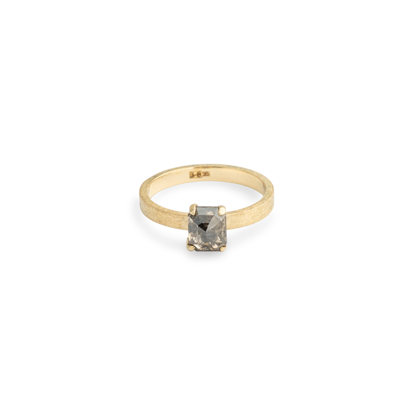 Kintsugi Jewelry Золотое кольцо Open heart с бриллиантом