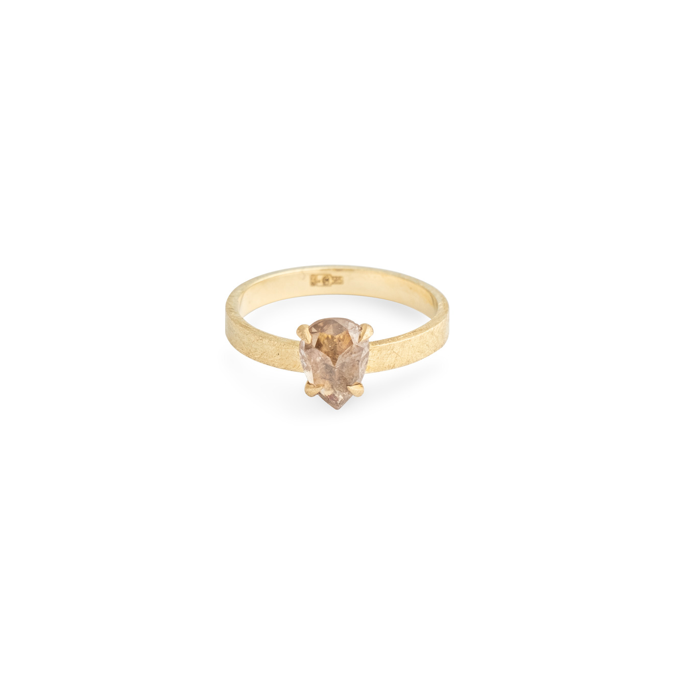 цена Kintsugi Jewelry Золотое кольцо Open heart со светло желтым бриллиантом
