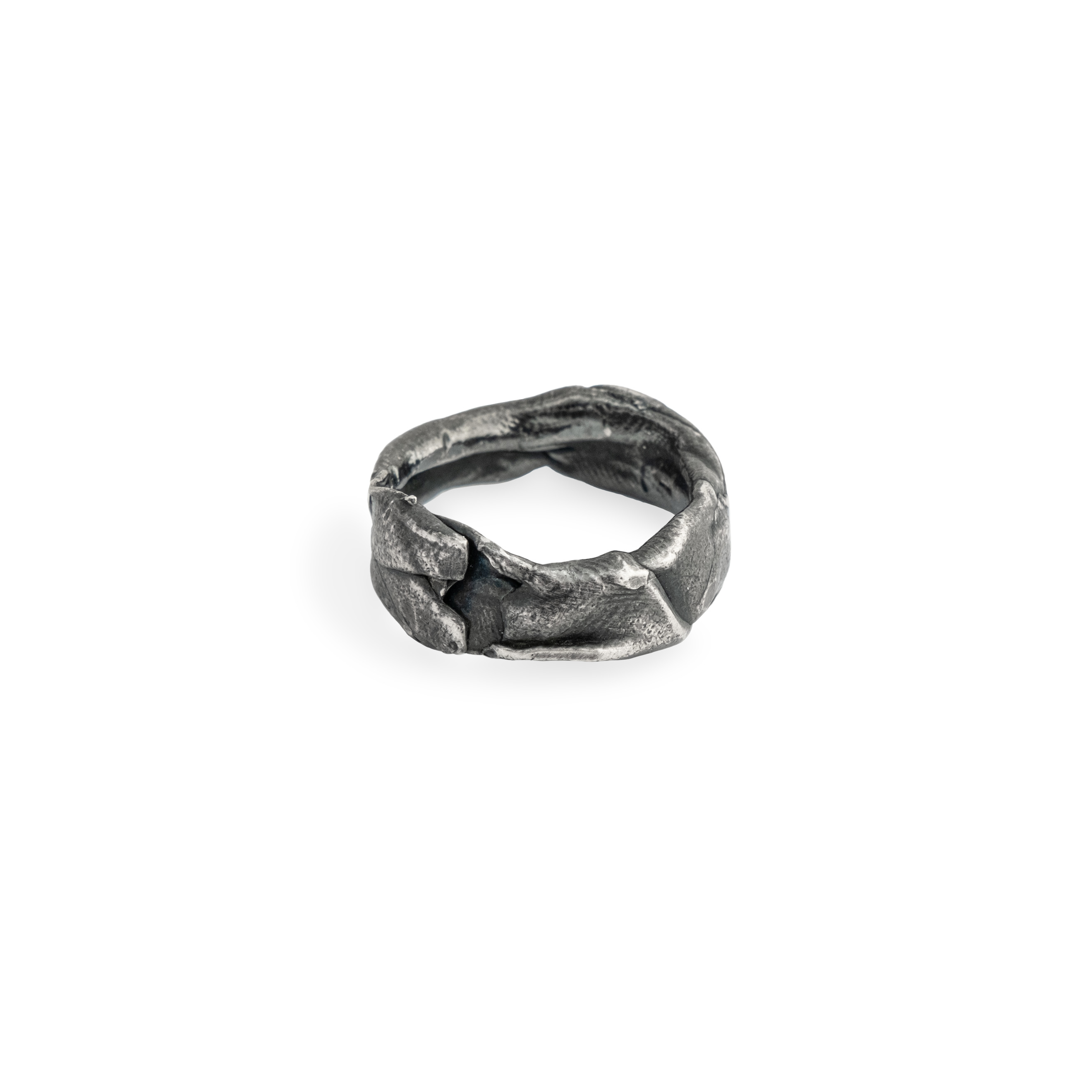 Широкие кольца Kintsugi Jewelry Черненое кольцо из серебра Intuition