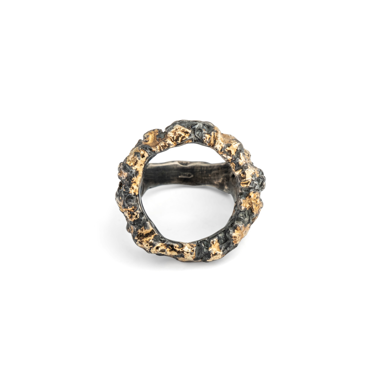 Kintsugi Jewelry Позолоченное кольцо из серебра Wabi Sabi