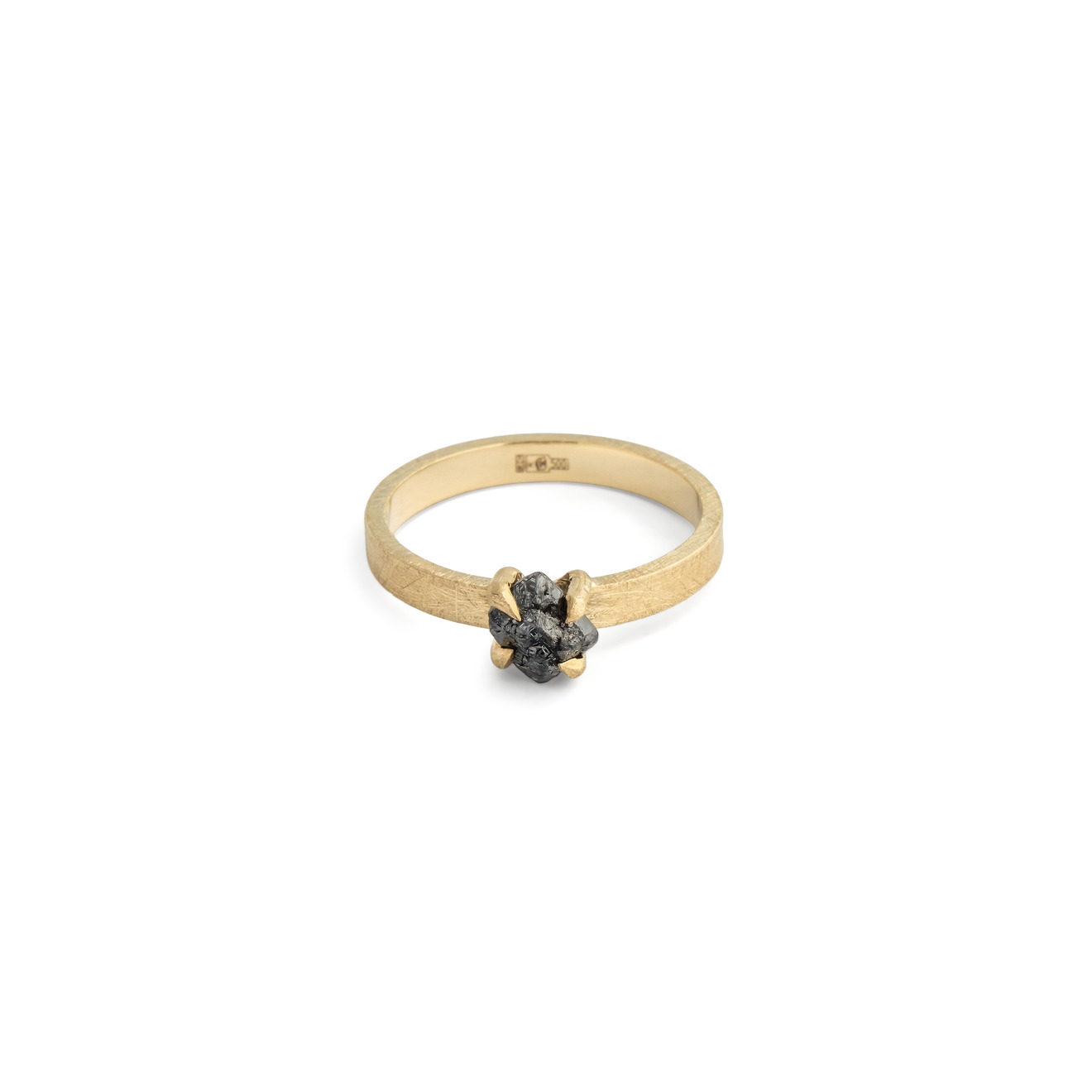 Kintsugi Jewelry Золотое кольцо Wild Power с черным кварцем