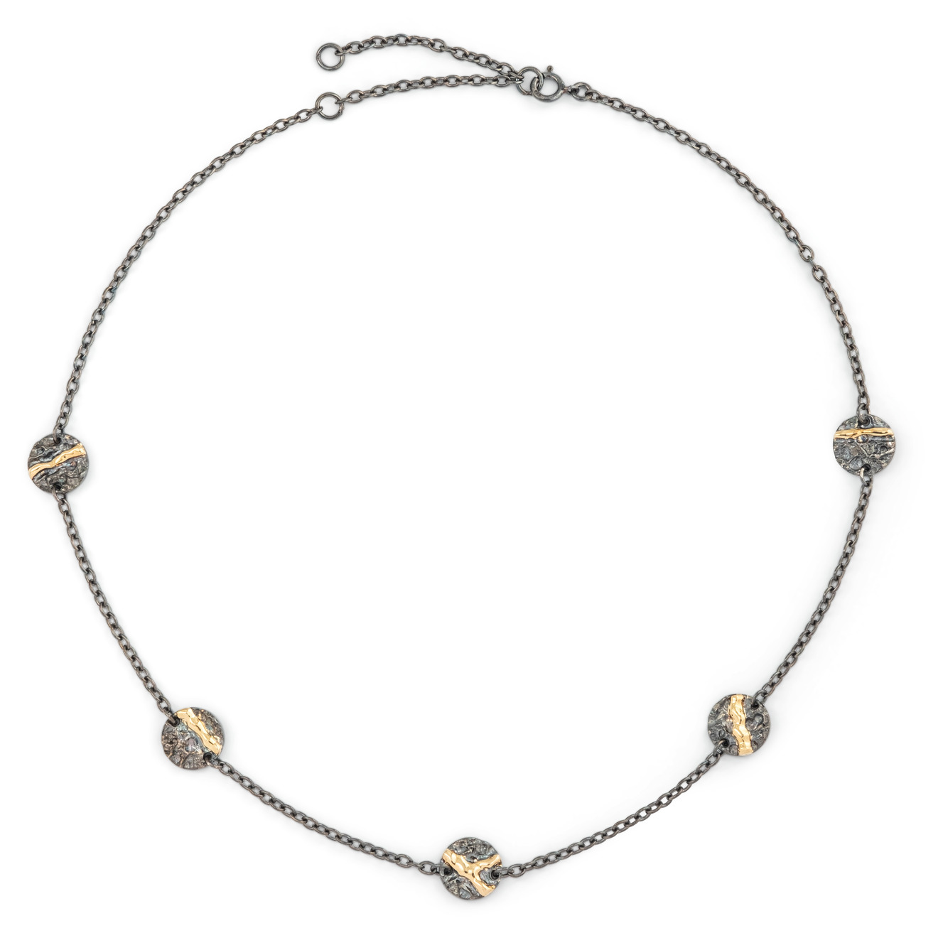 lusin jewelry колье из серебра kaleidoscop necklace Kintsugi Jewelry Черненое колье из серебра Volcanin power
