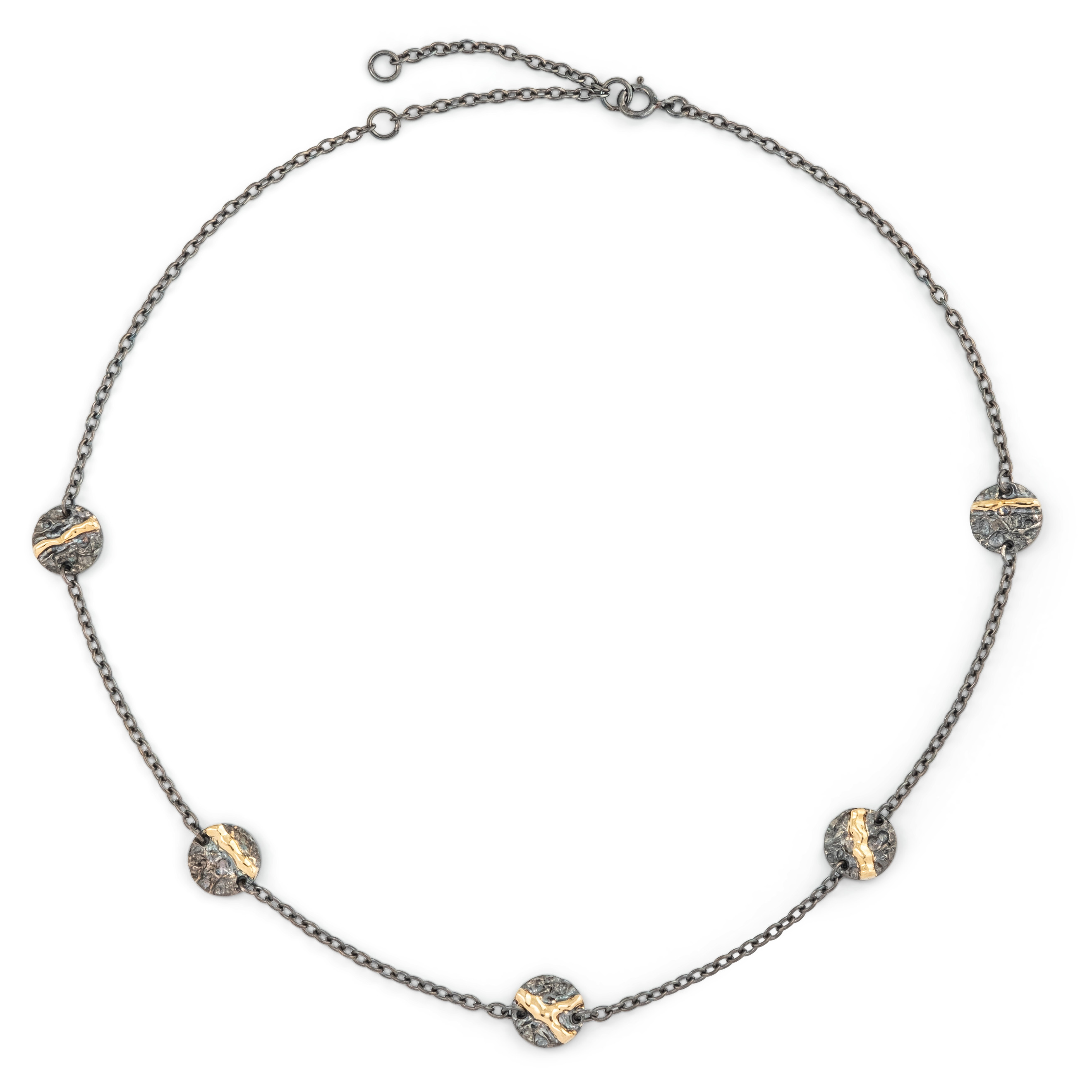 Колье Kintsugi Jewelry Черненое колье из серебра Volcanin power