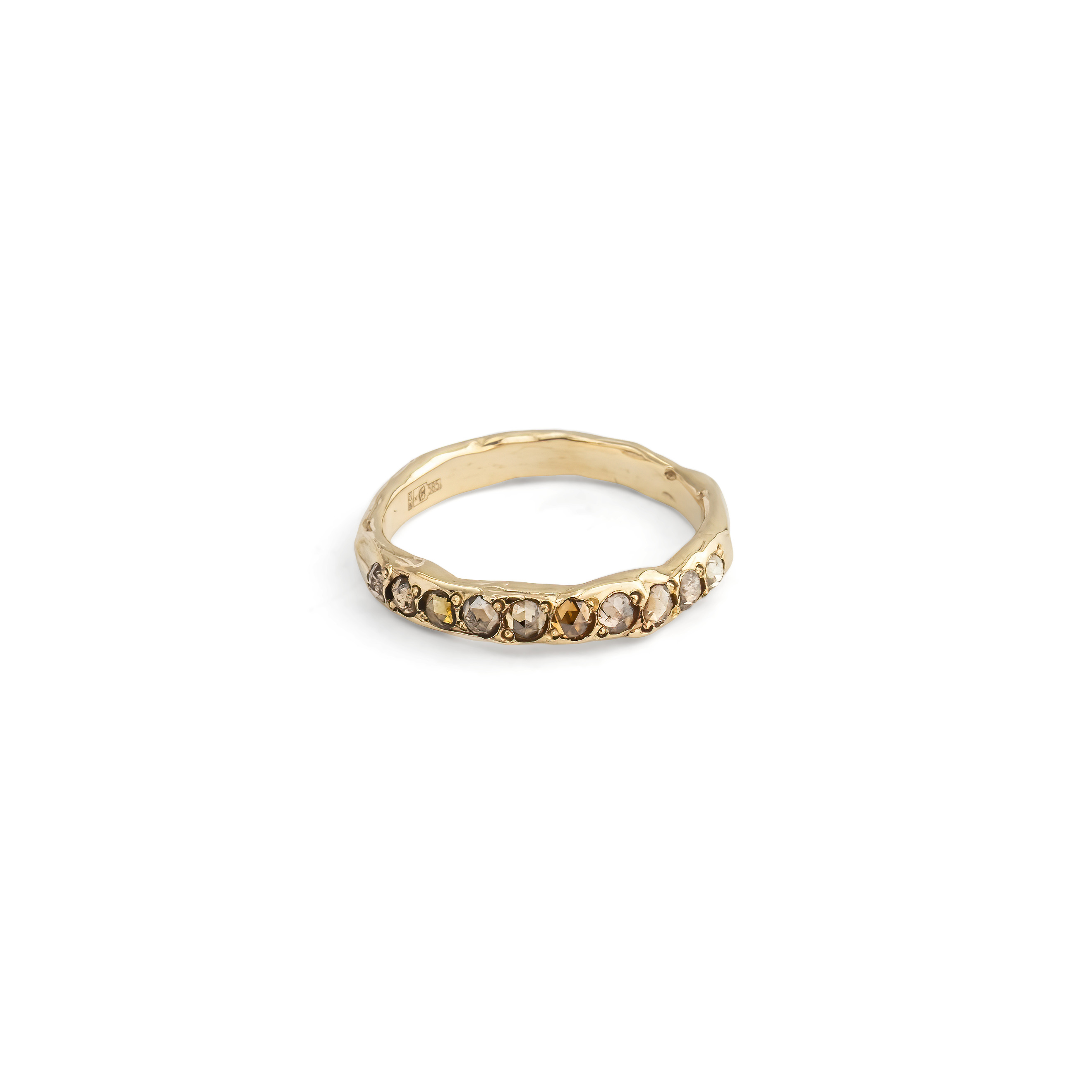 Тонкие кольца Kintsugi Jewelry Золотое кольцо Way of life с бриллиантами