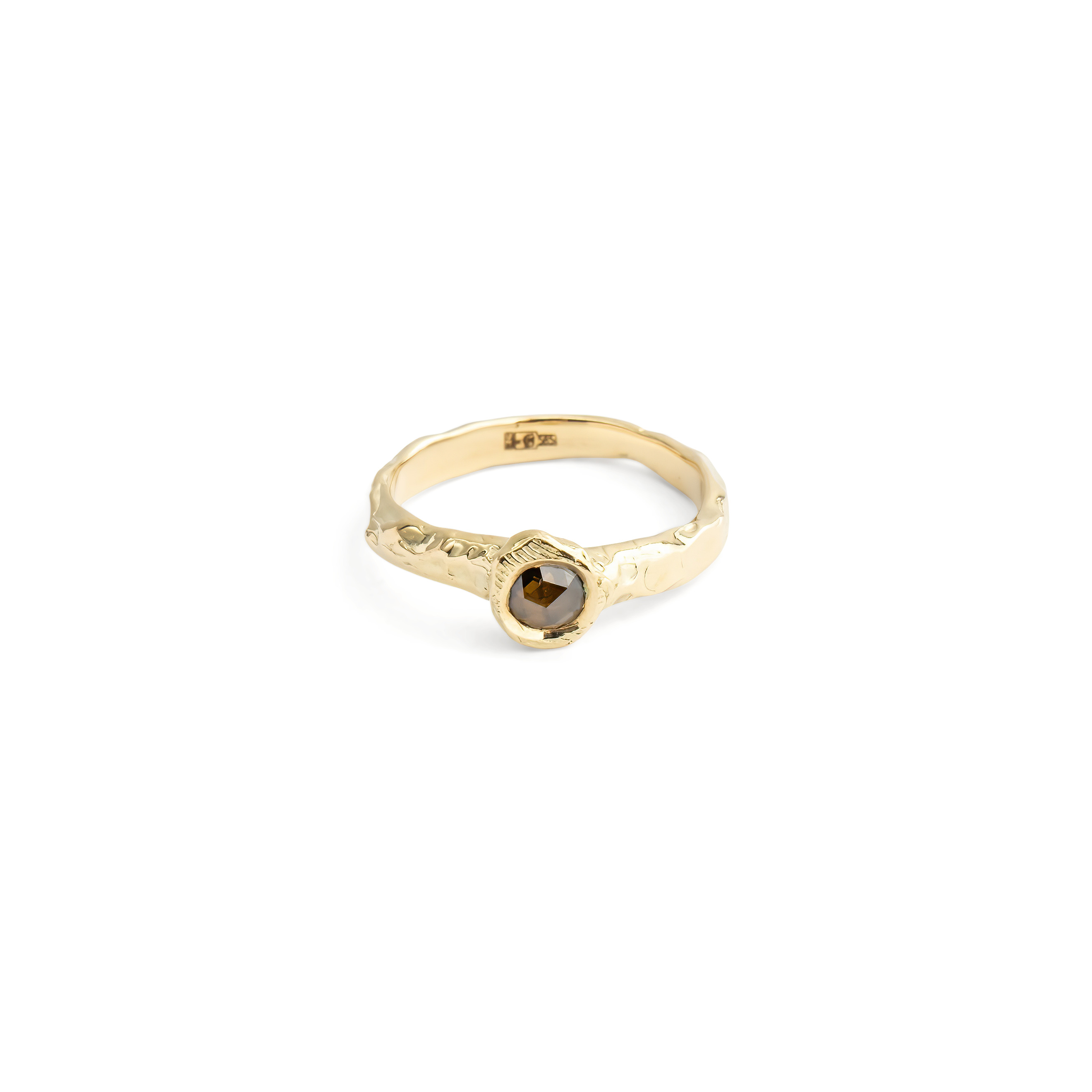 Тонкие кольца Kintsugi Jewelry Золотое кольцо Way of life с бриллиантом