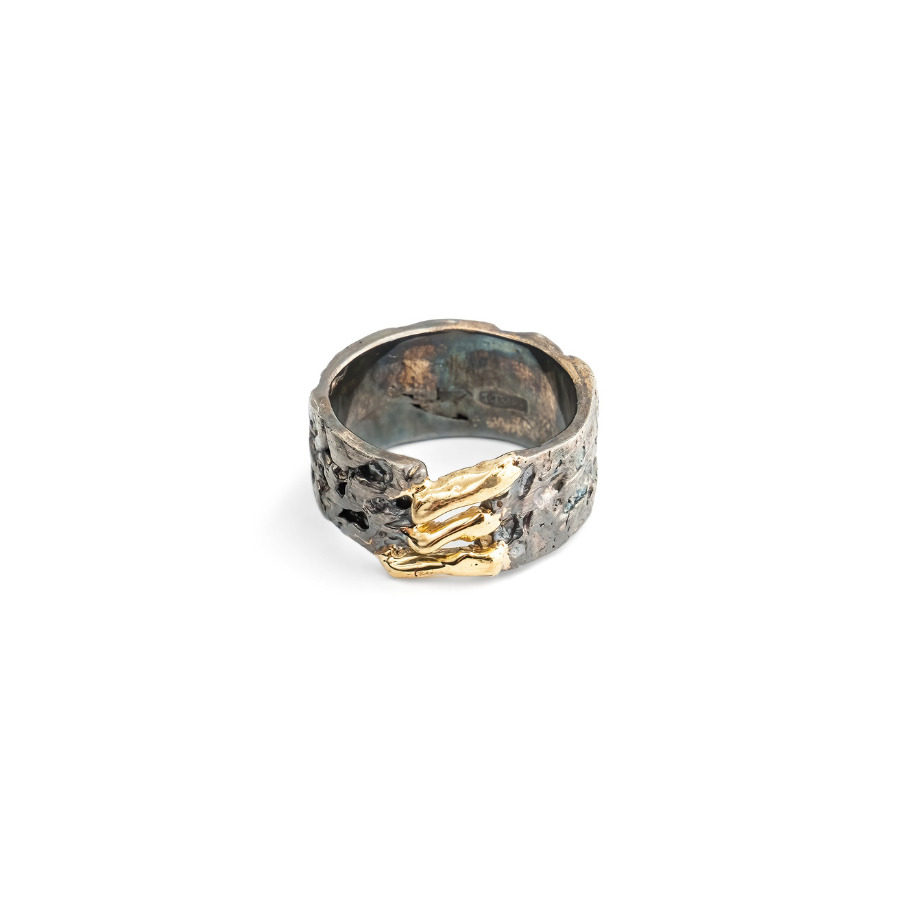 Kintsugi Jewelry Черненое кольцо из серебра Volcanin power