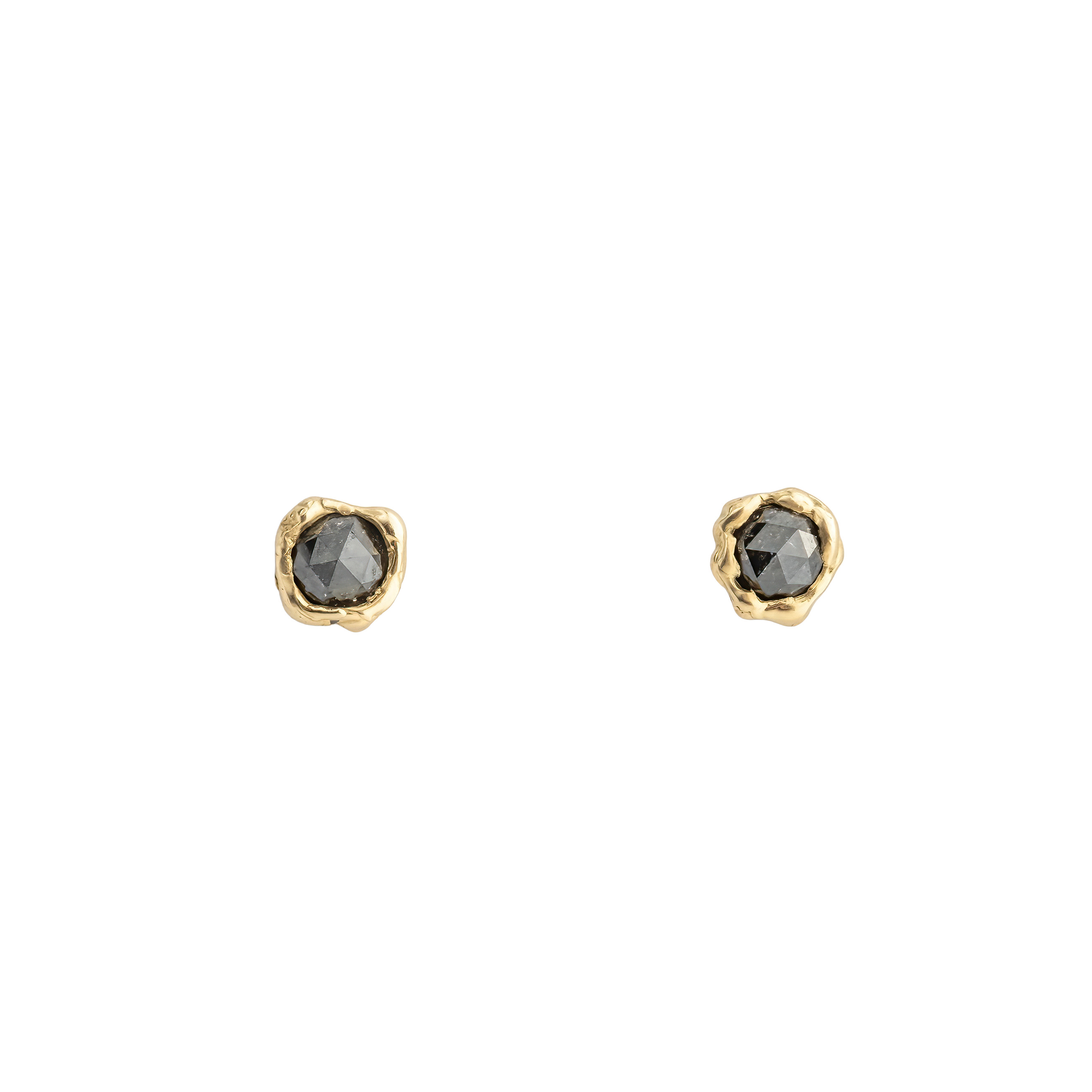 Пусеты Kintsugi Jewelry Золотые серьги Way of life с бриллиантами