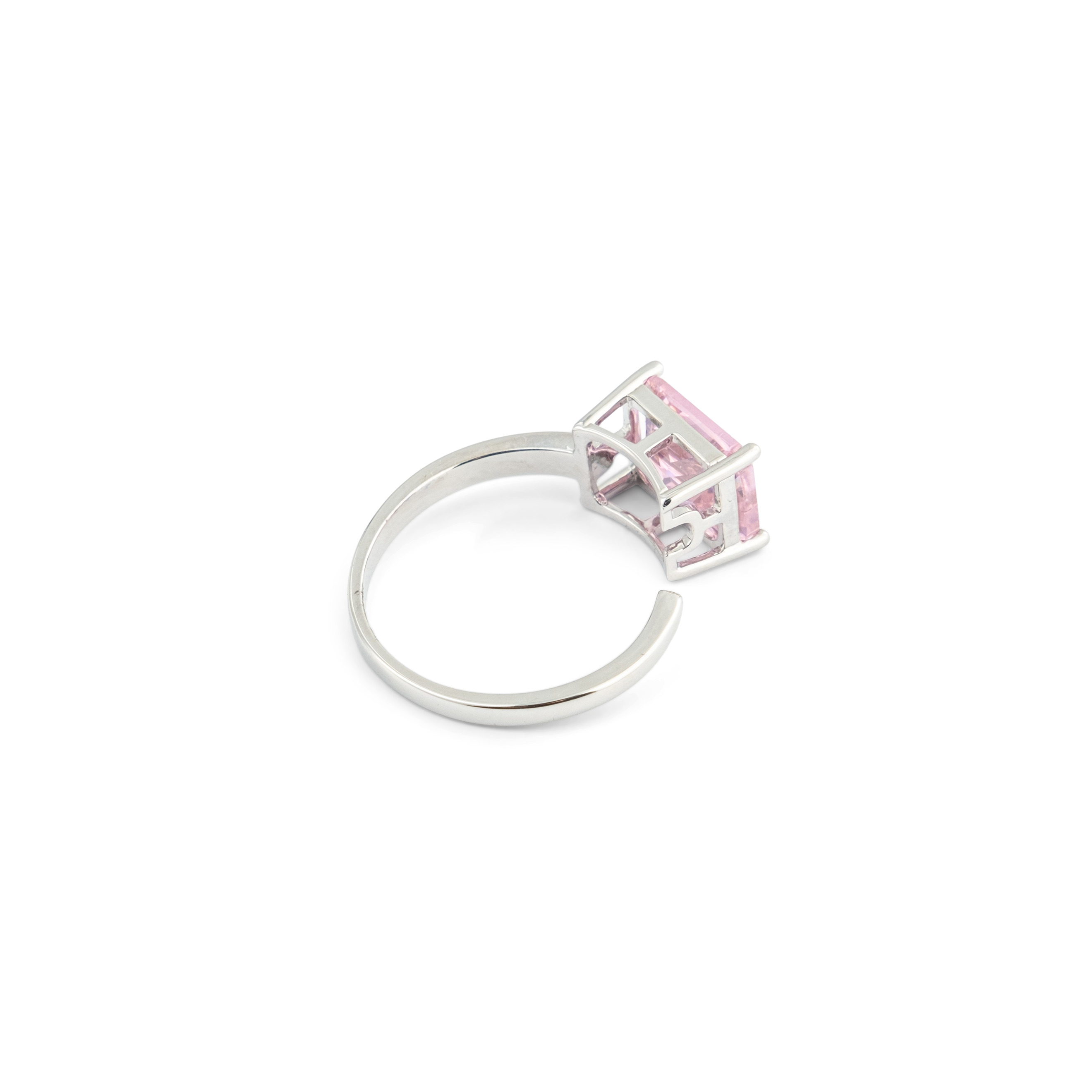 Silver ring with pink stone