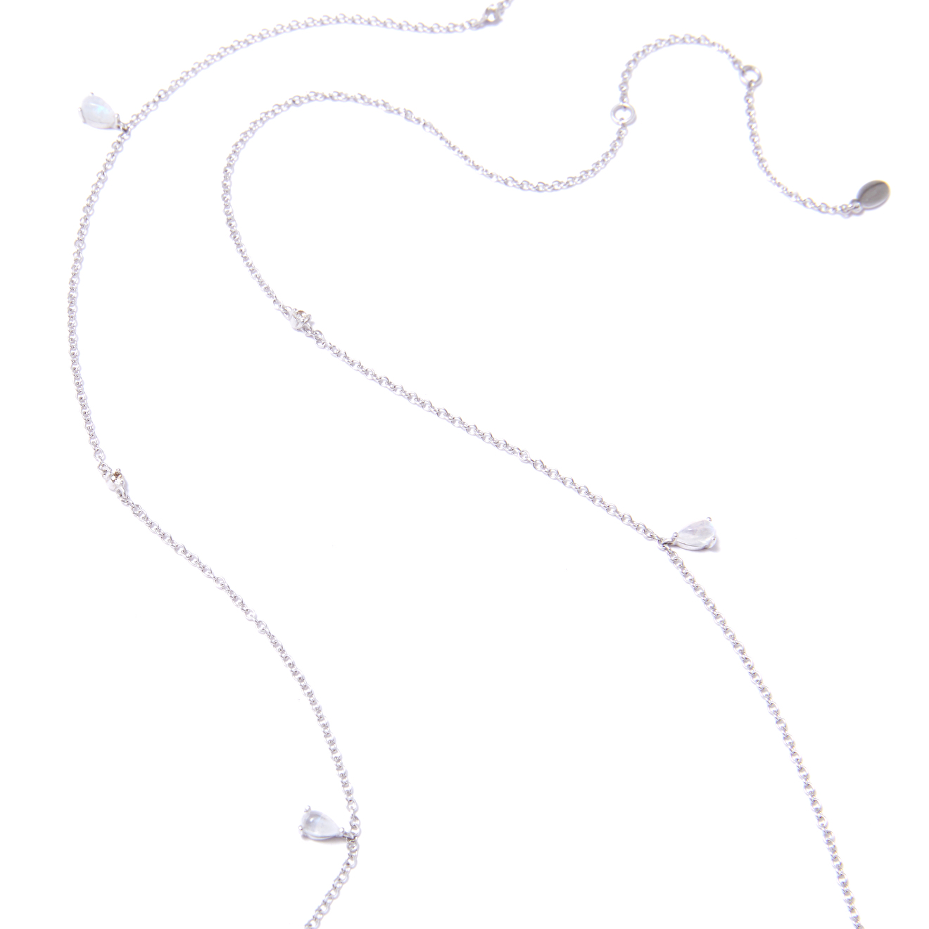 Silver chain on the waist with a moonstone