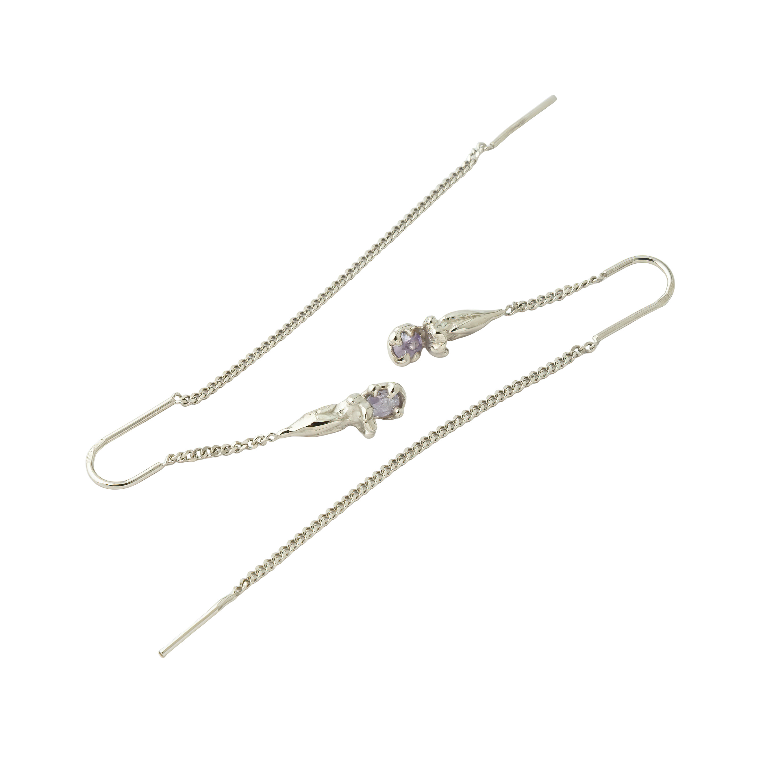 Silver Sage Chain Earrings