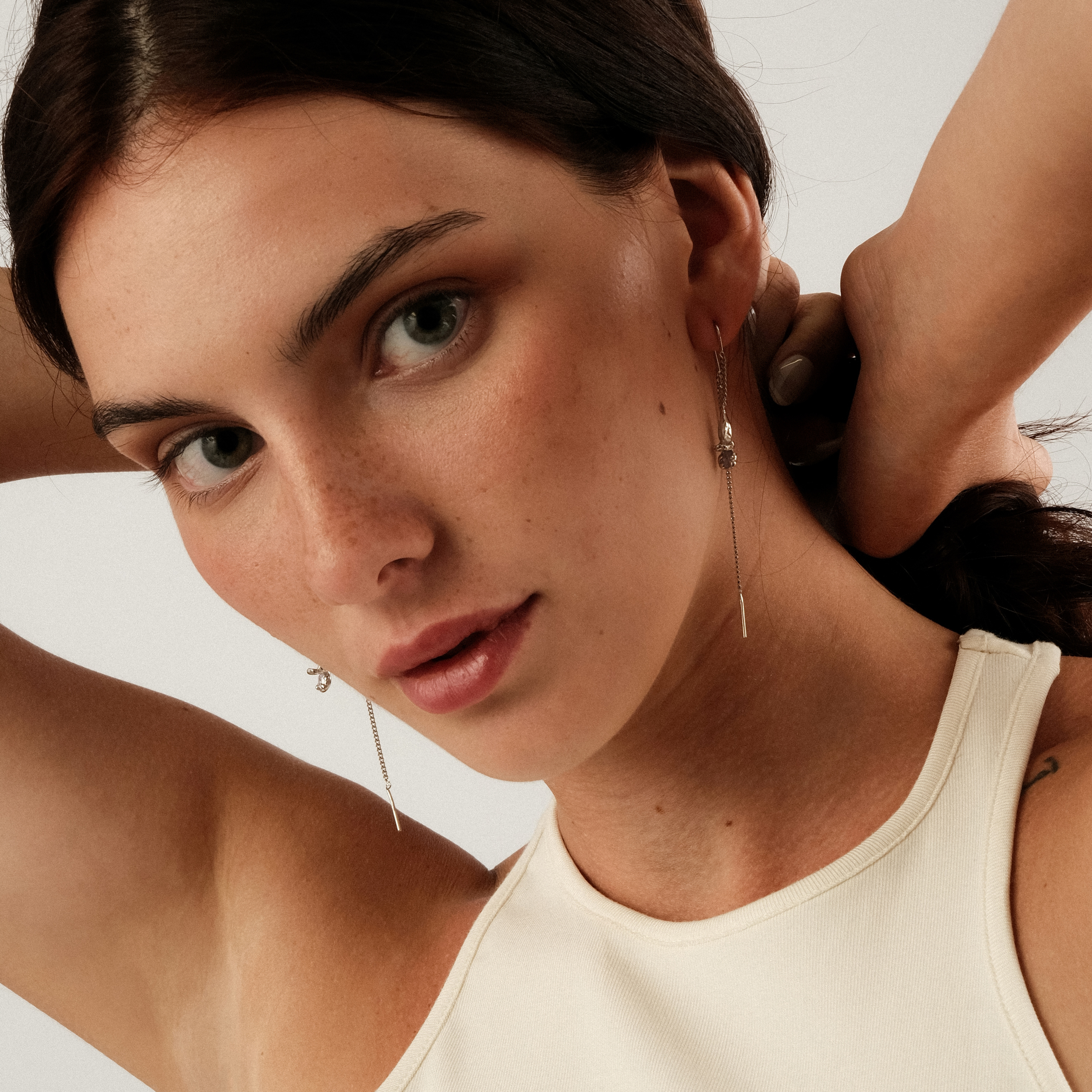 Silver Sage Chain Earrings