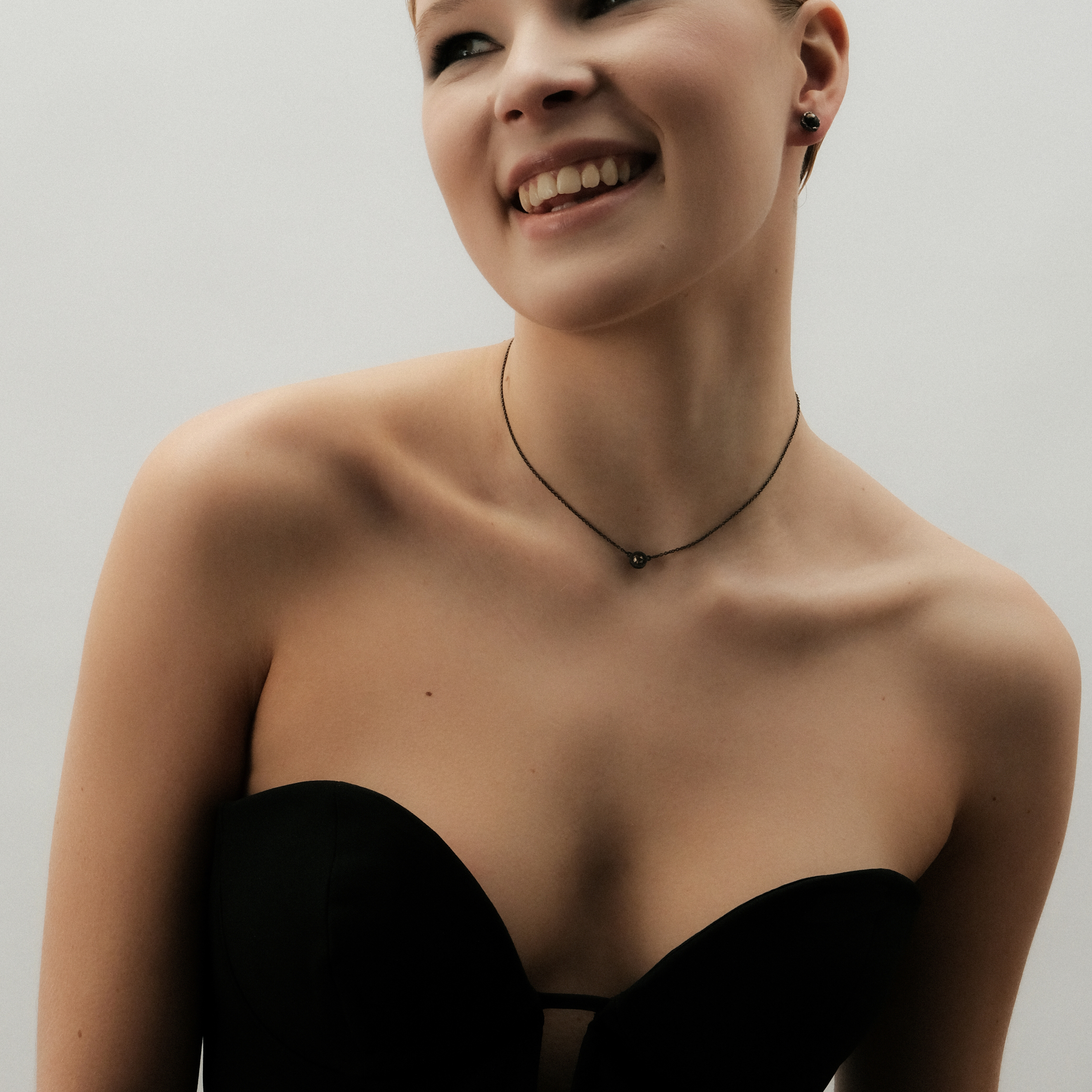 Black Silence Silver Earrings with Obsidian