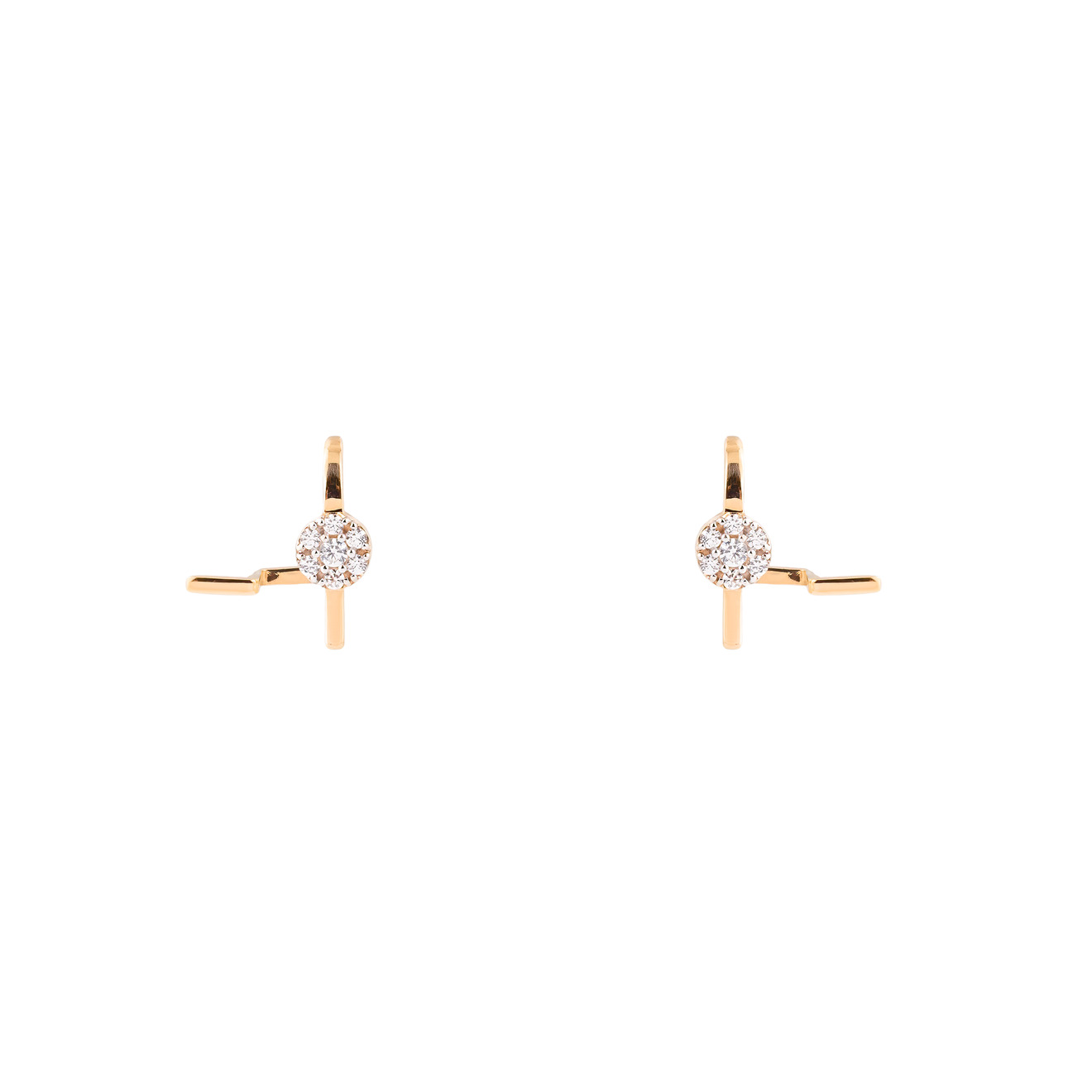 Herald Percy Diamonds Золотые серьги-клаймберы с крупным кристаллом