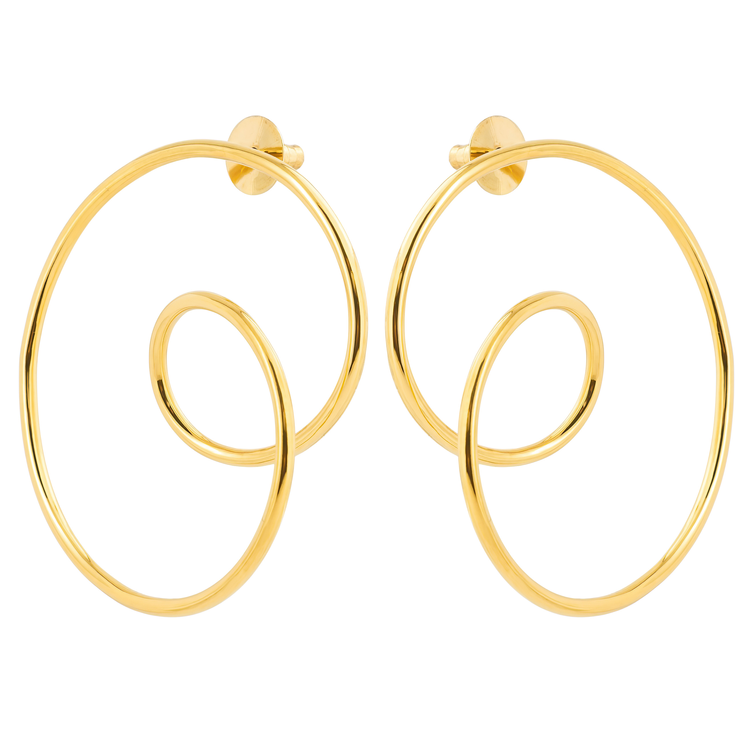 Gold-plated twisted chunky hoops earrings