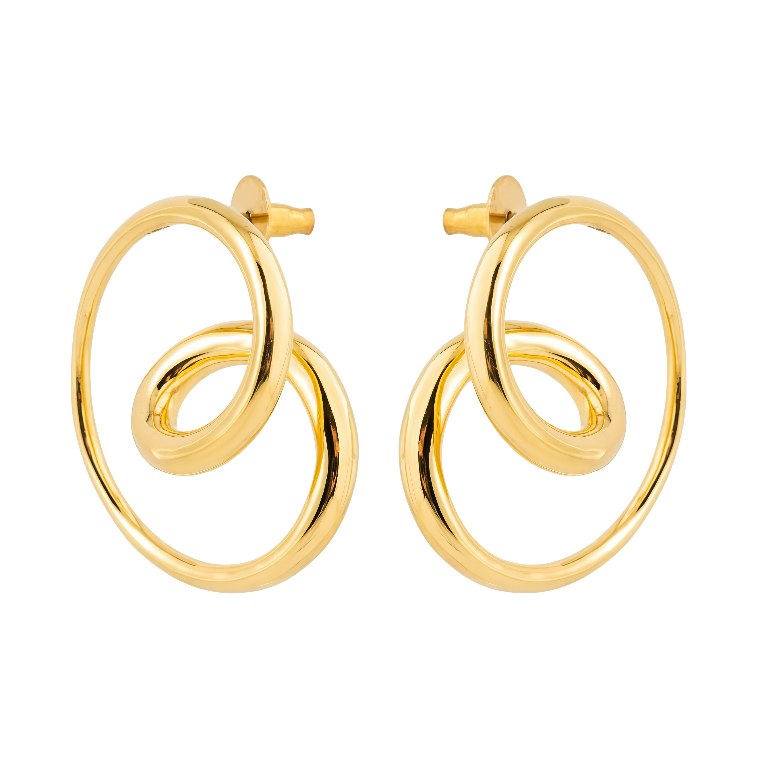 Gold-plated twisted hoops