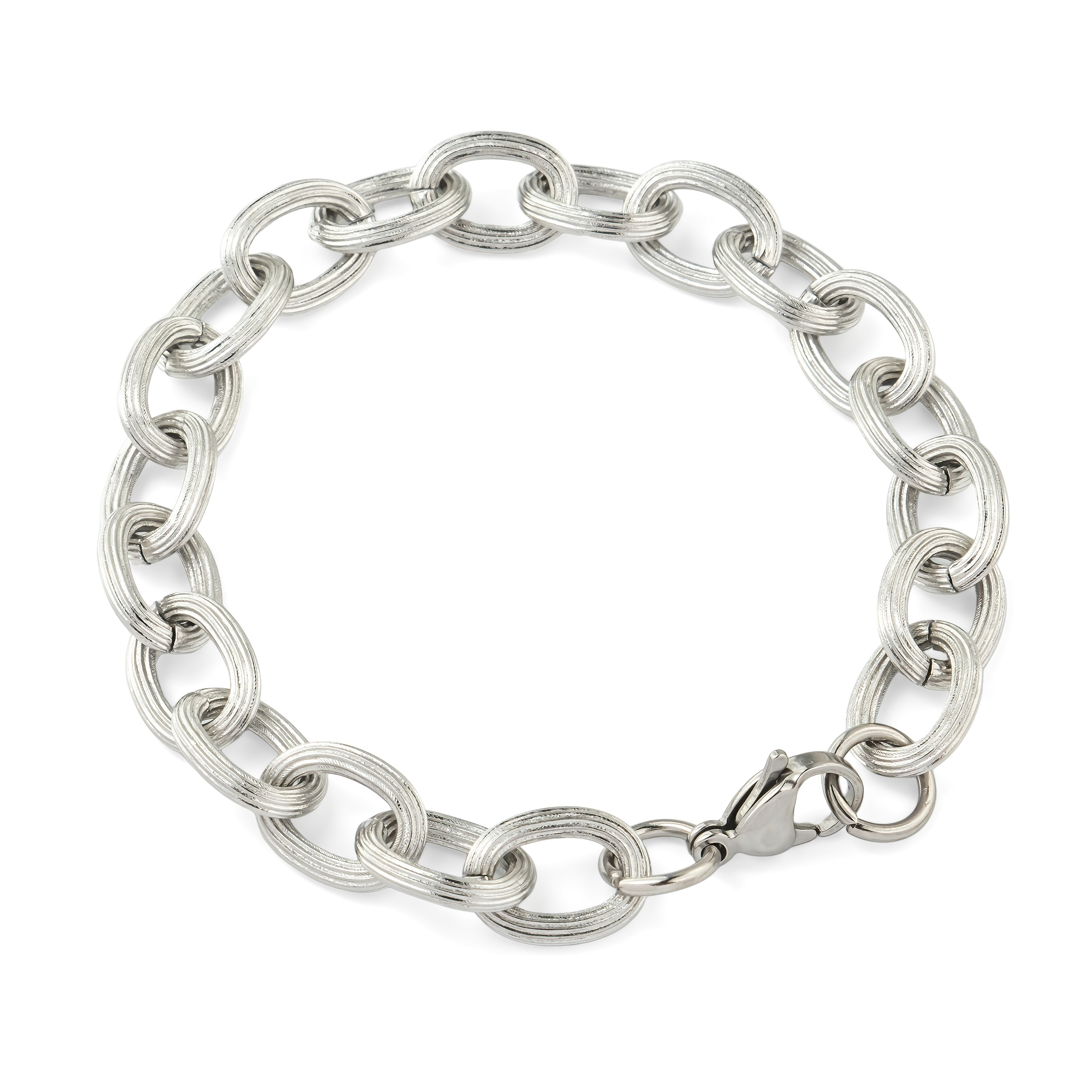 Steel Anchor Weave Bracelet with Texture
