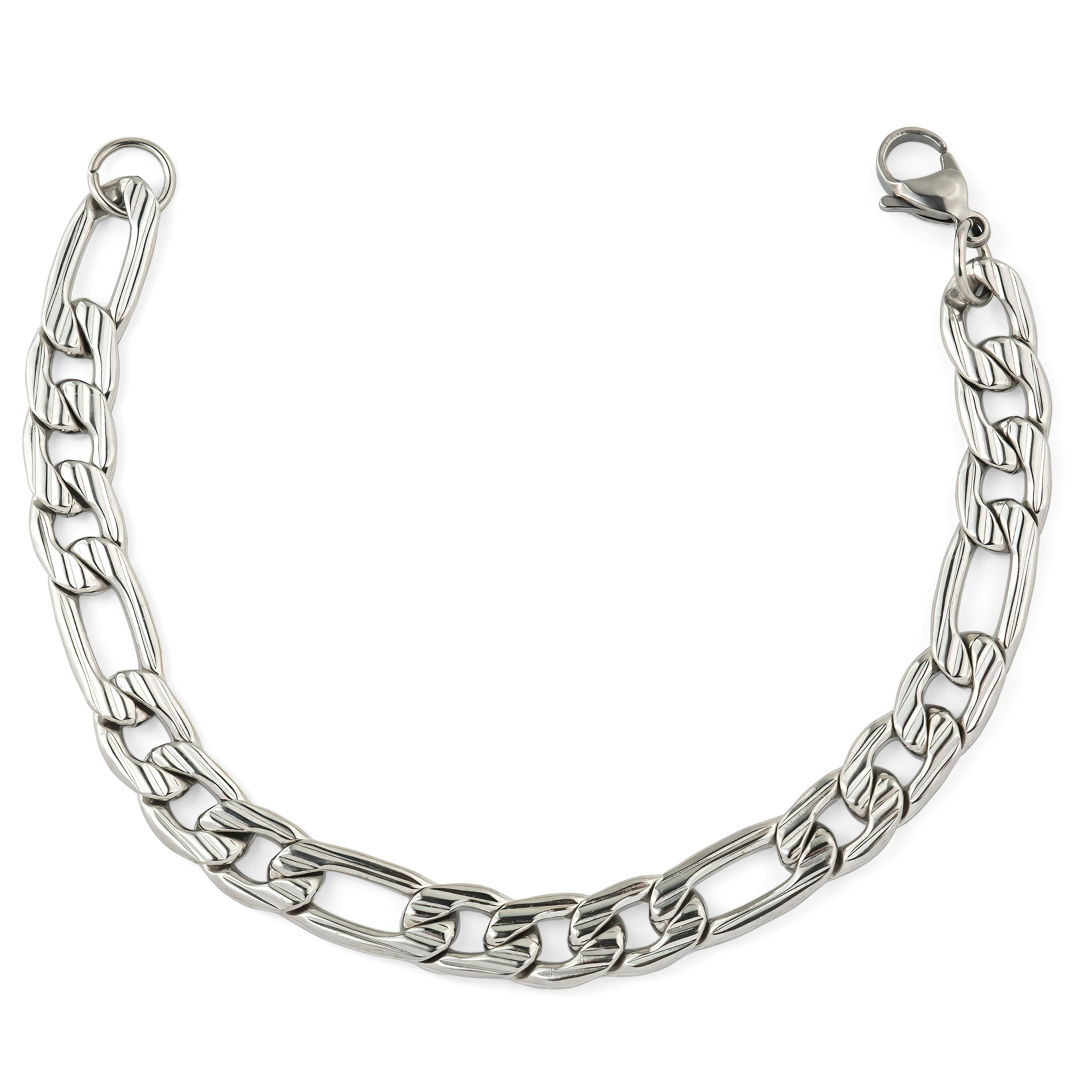 Steel bracelet with combined links