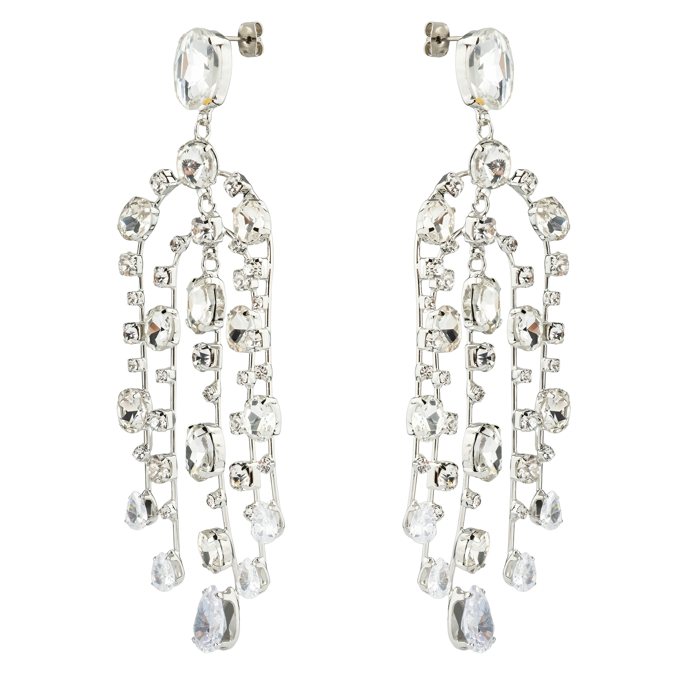 long earrings with crystals