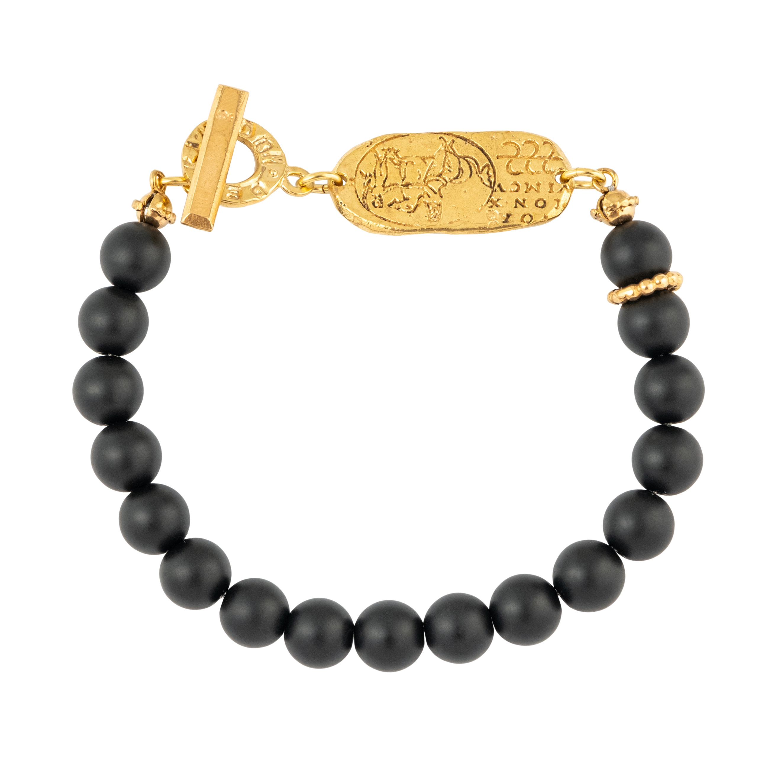 Golden bracelet with black onyx