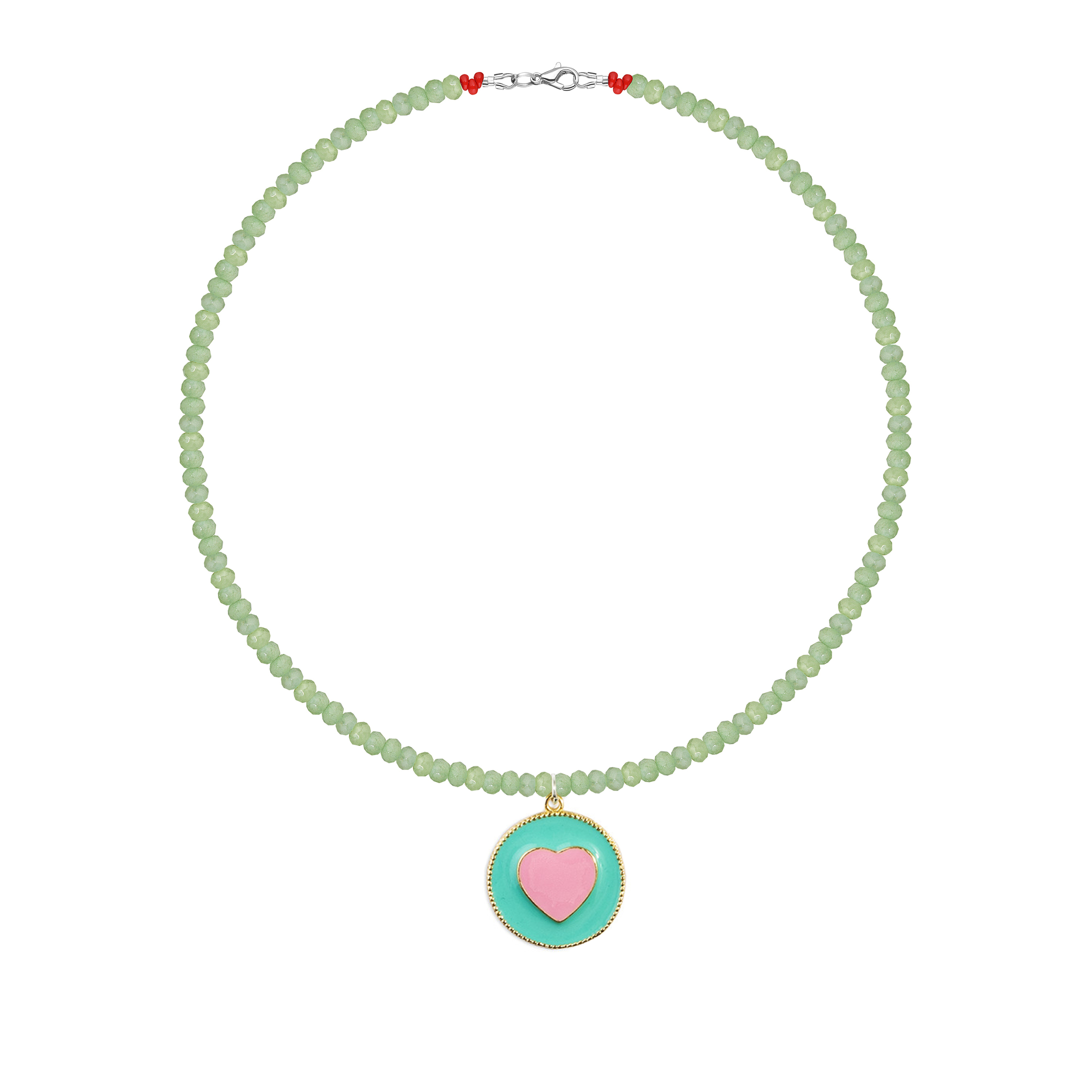Tourmaline necklace with heart pendant