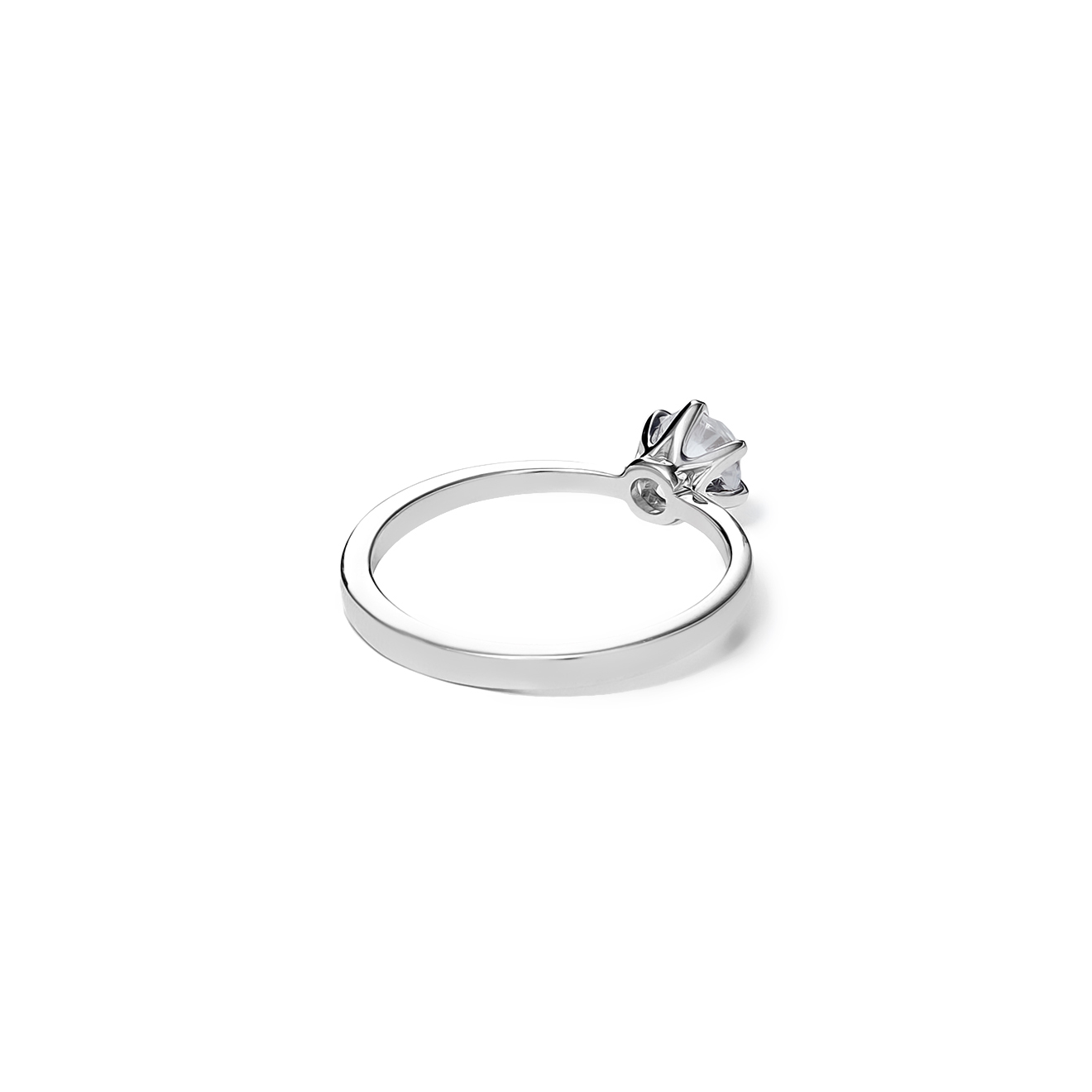 Silver Engagement Ring with rock crystal