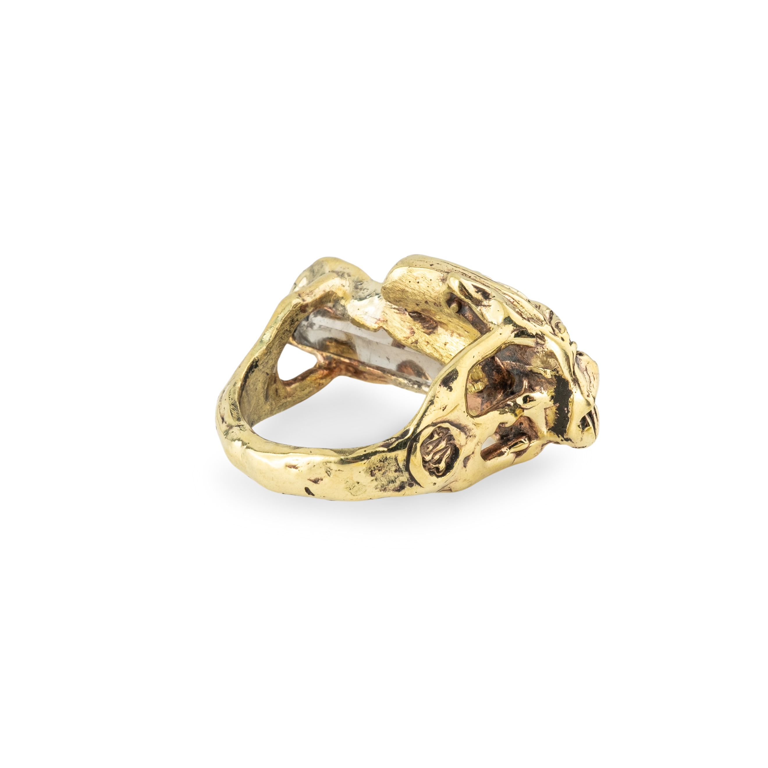 Brass ring with rauchtopaz