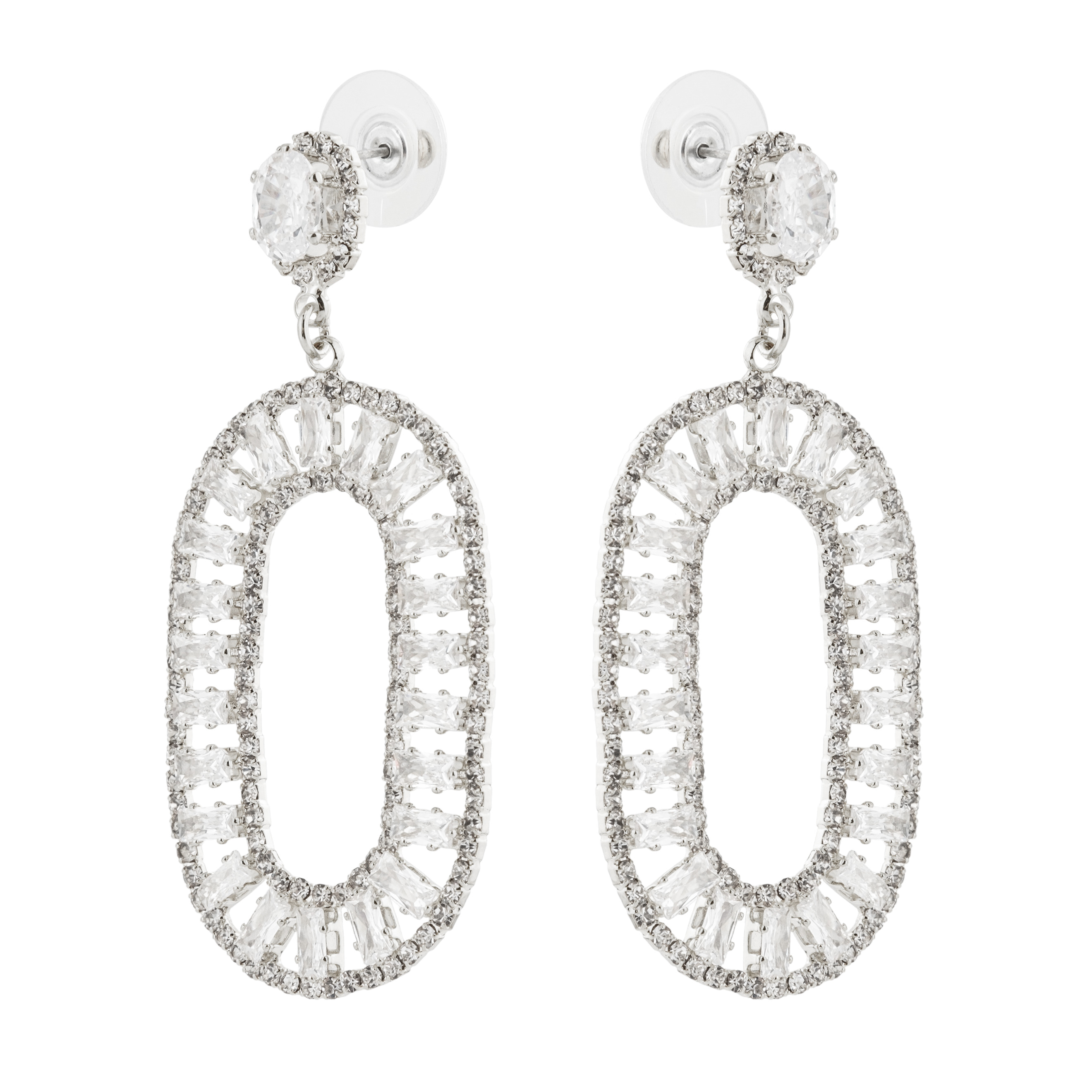 oval earrings with crystals