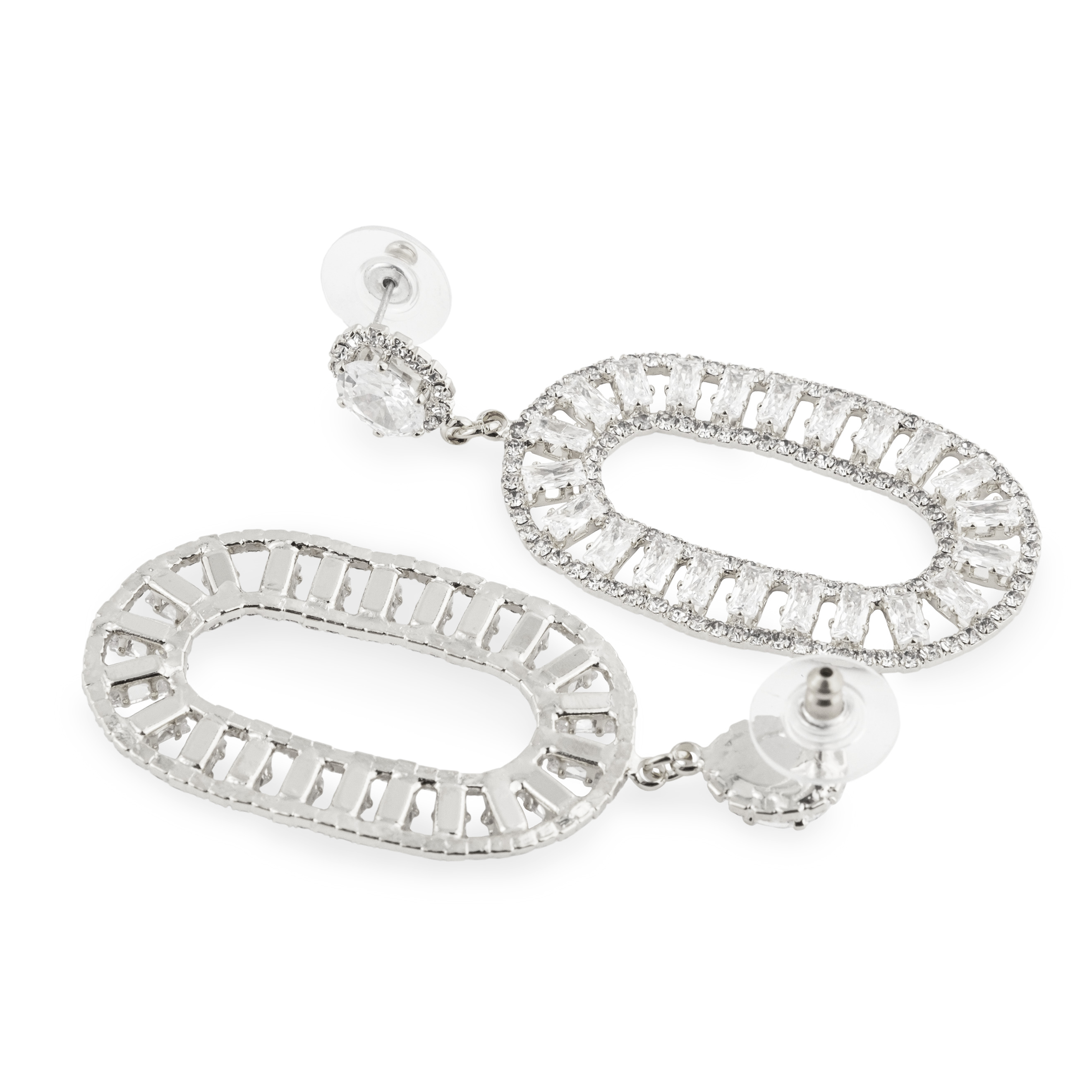 oval earrings with crystals