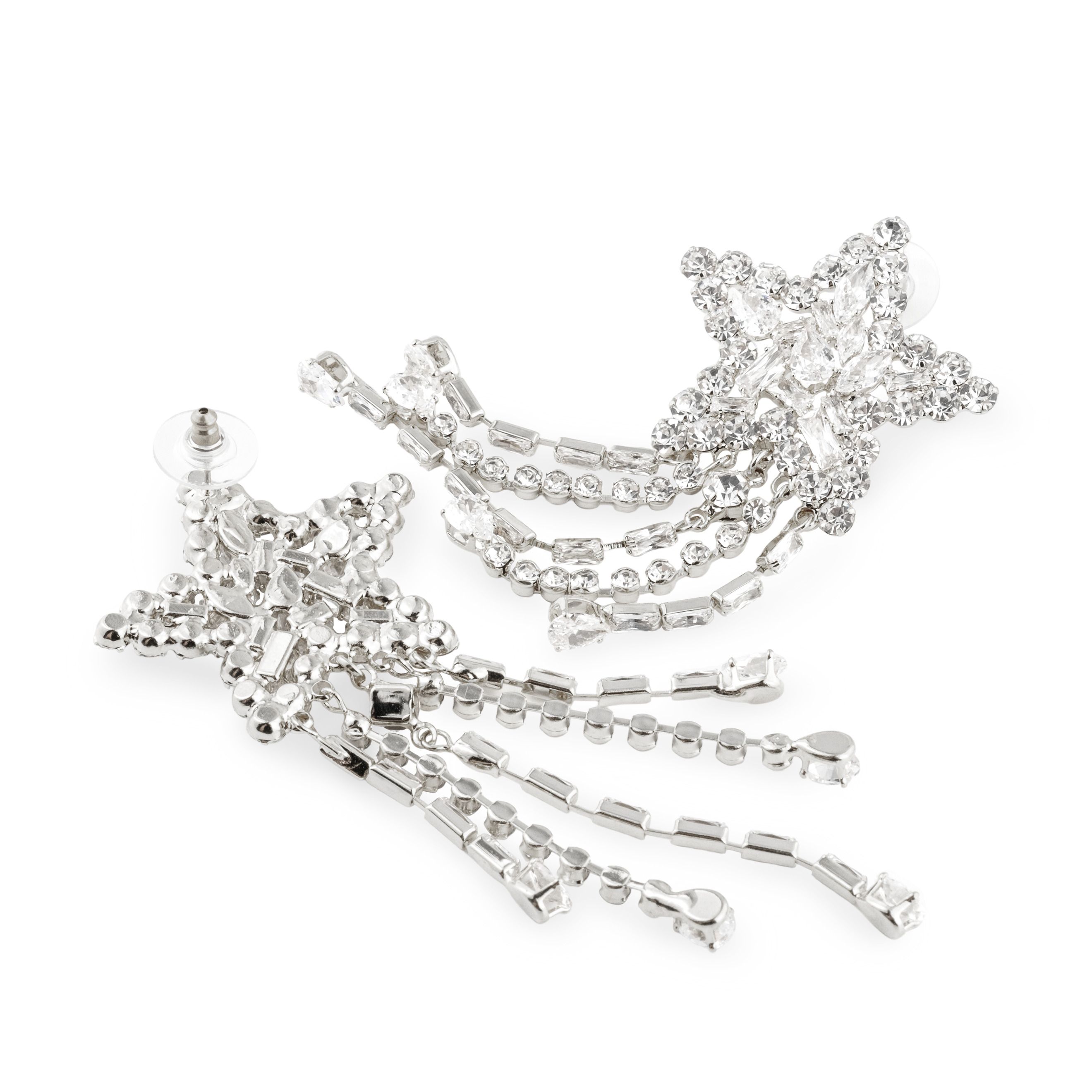 star earrings with crystals