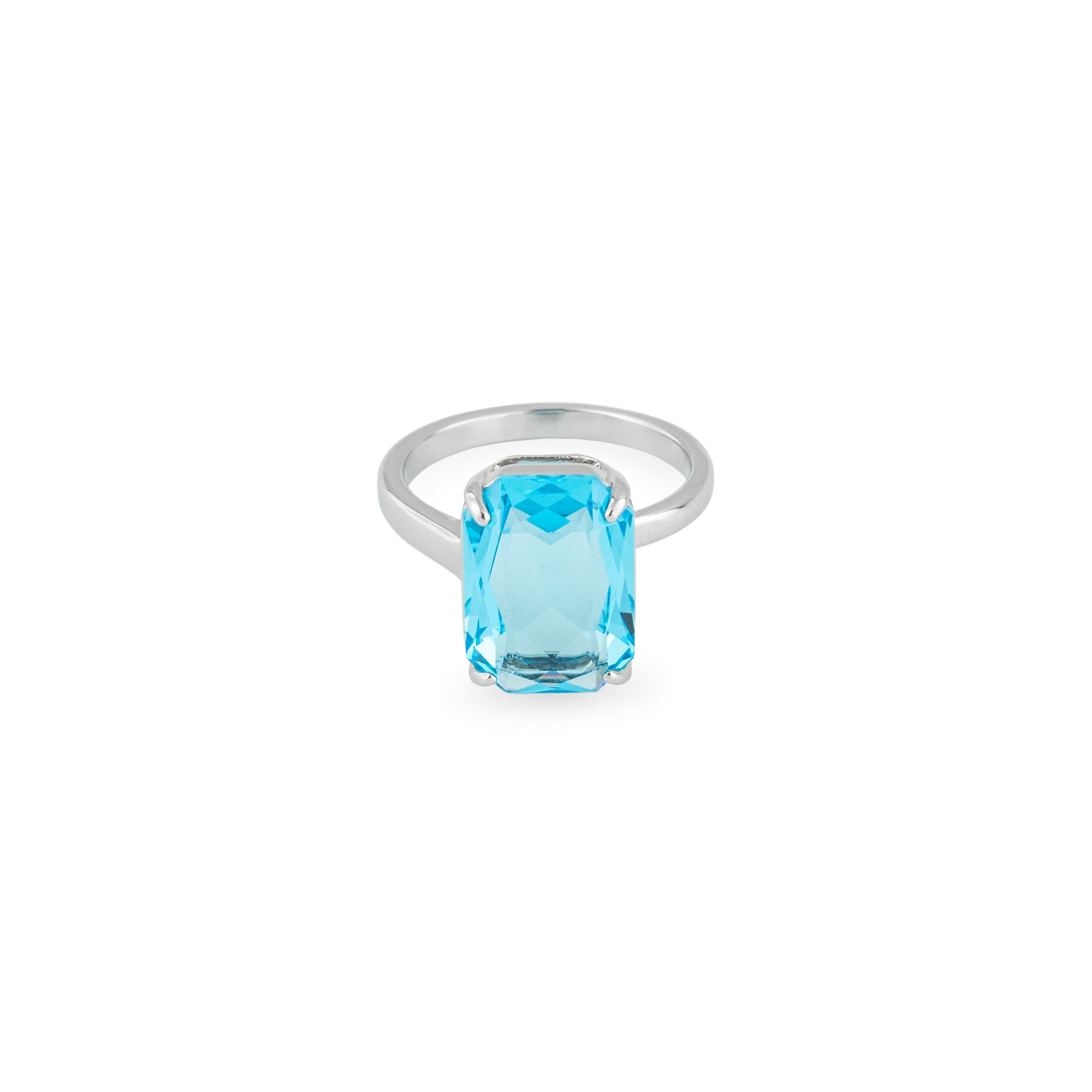 Silver ring with blue stone