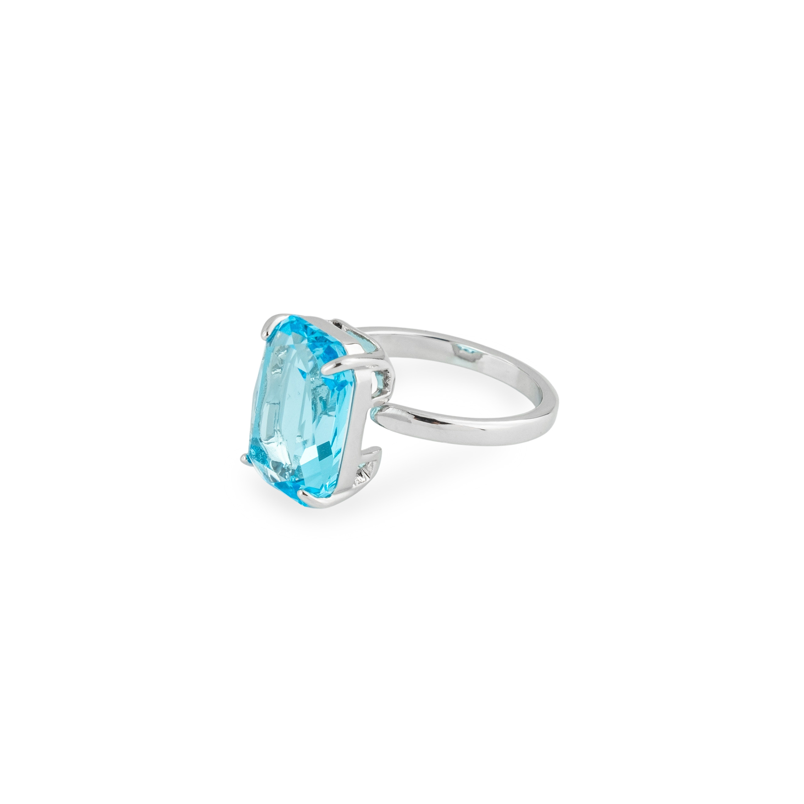 Silver ring with blue stone