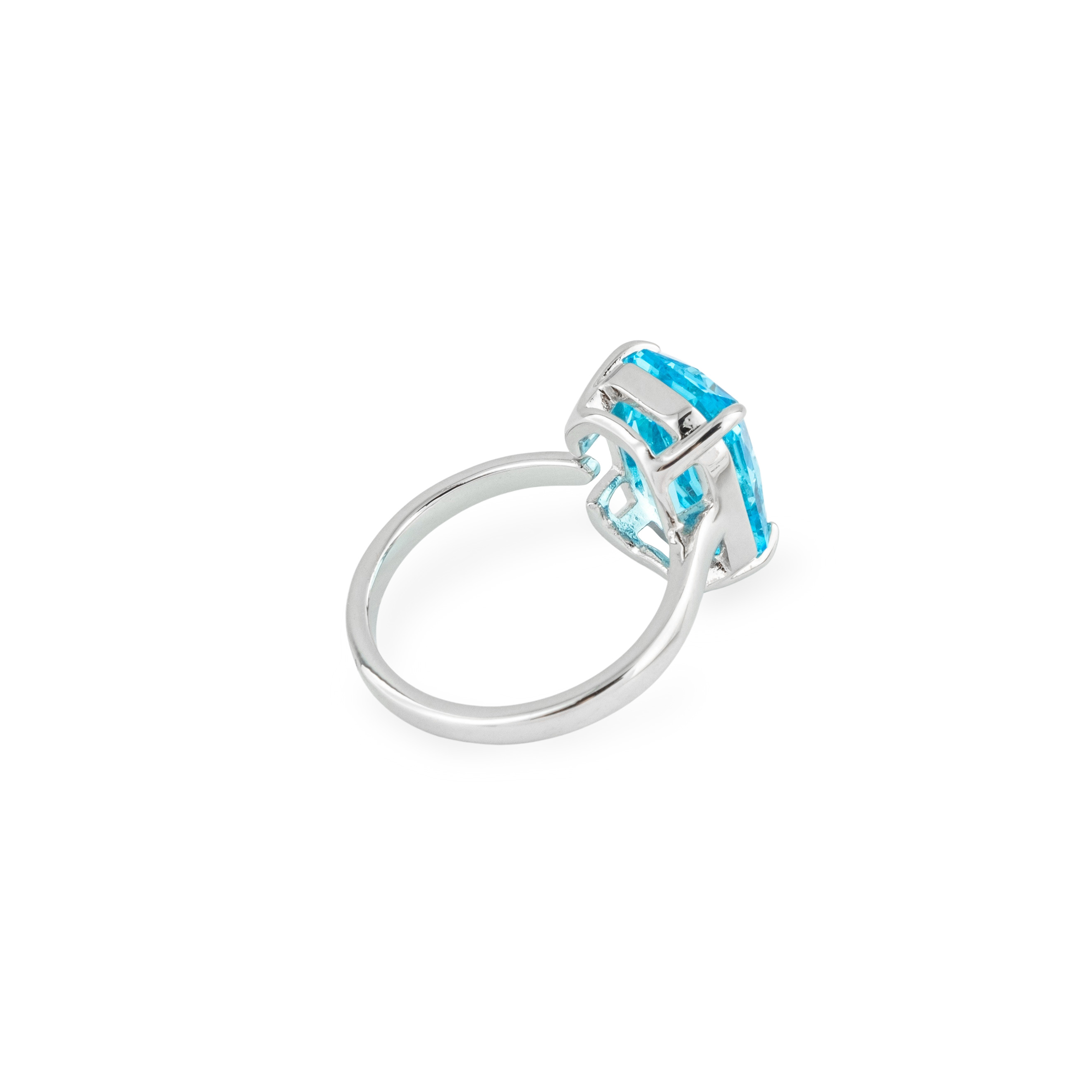 Silver ring with blue stone