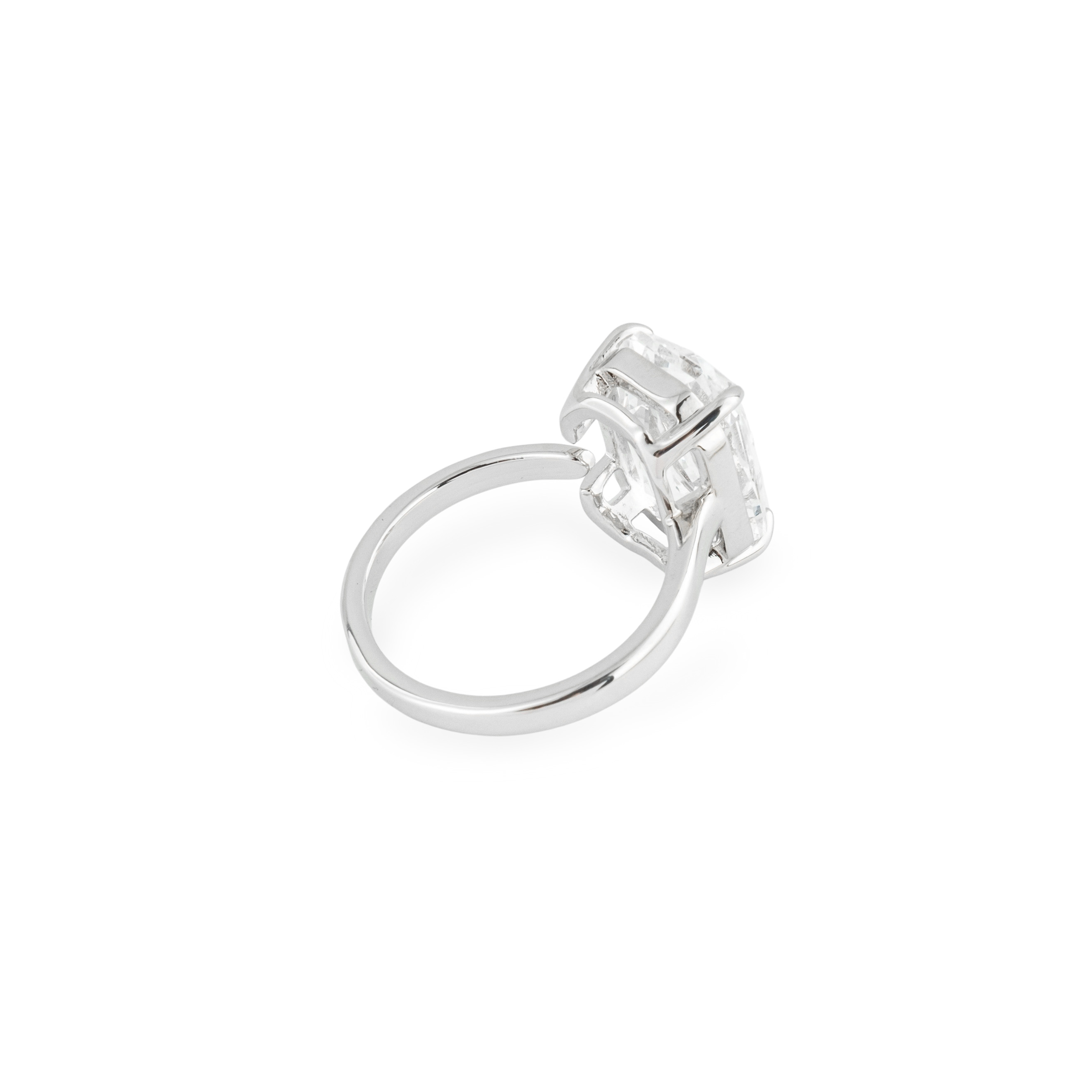 Silver ring with white stone