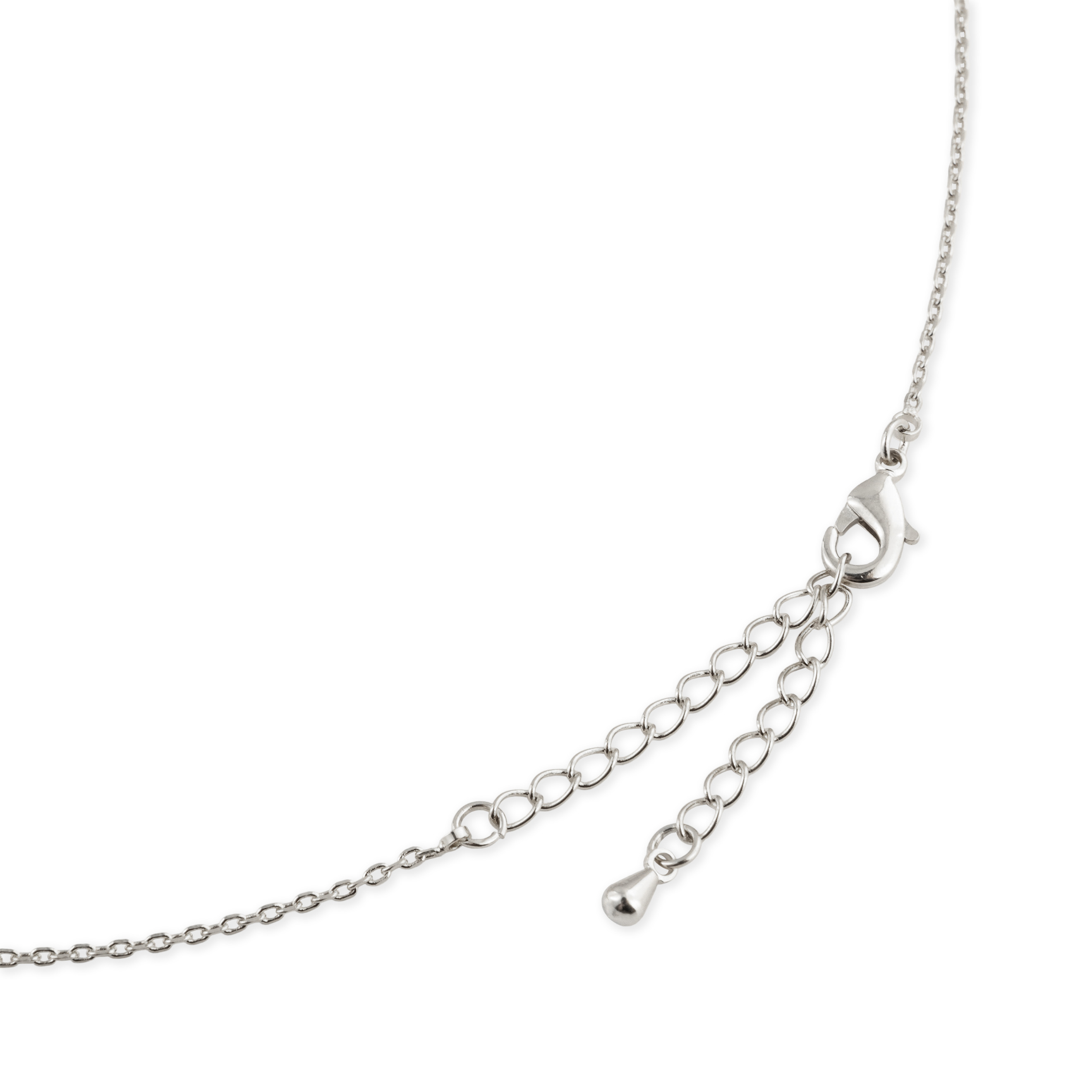 Silver chain with a large crystal cross