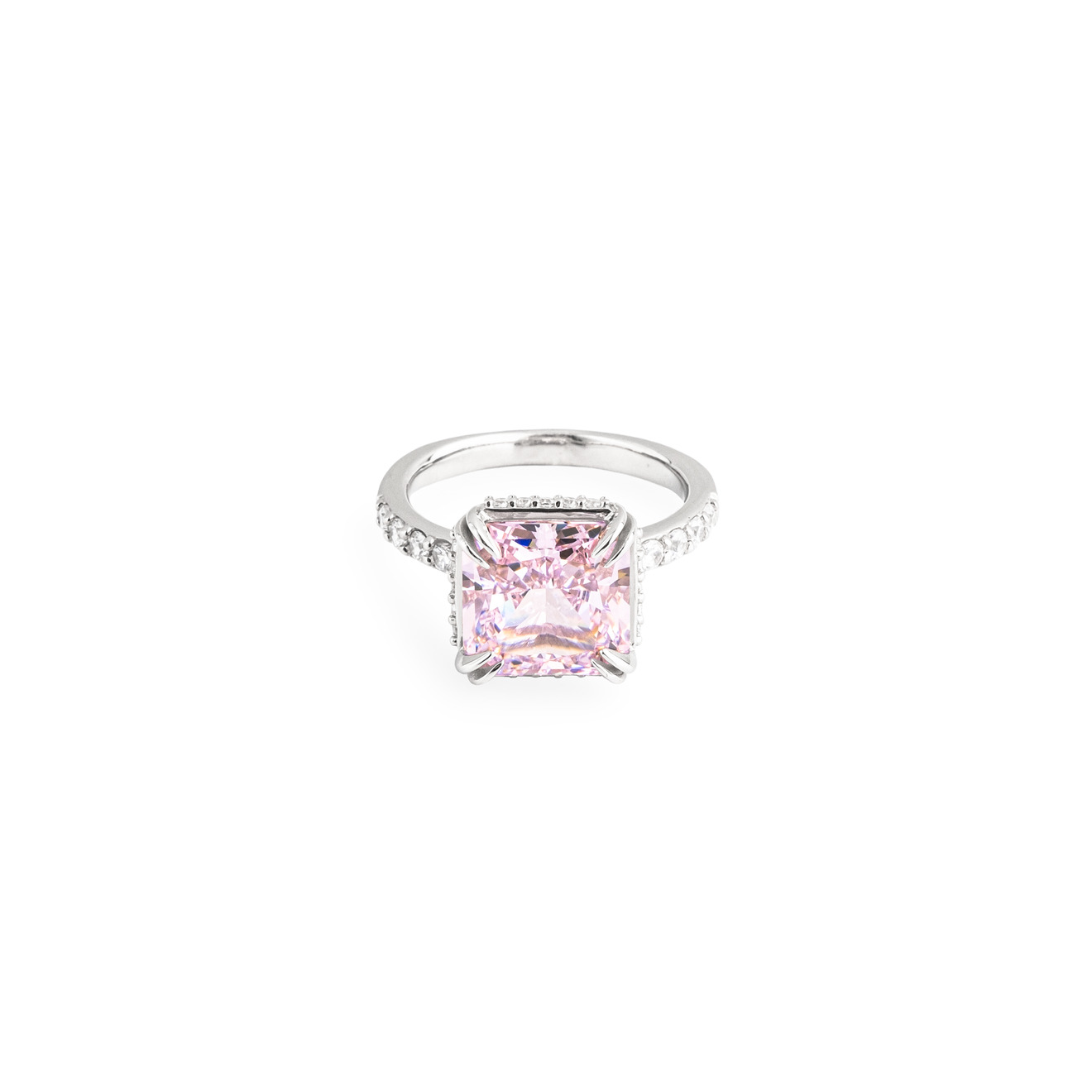 AMOVA Кольцо с розовым фабулитом aqua бисерное кольцо с розовым смайлом