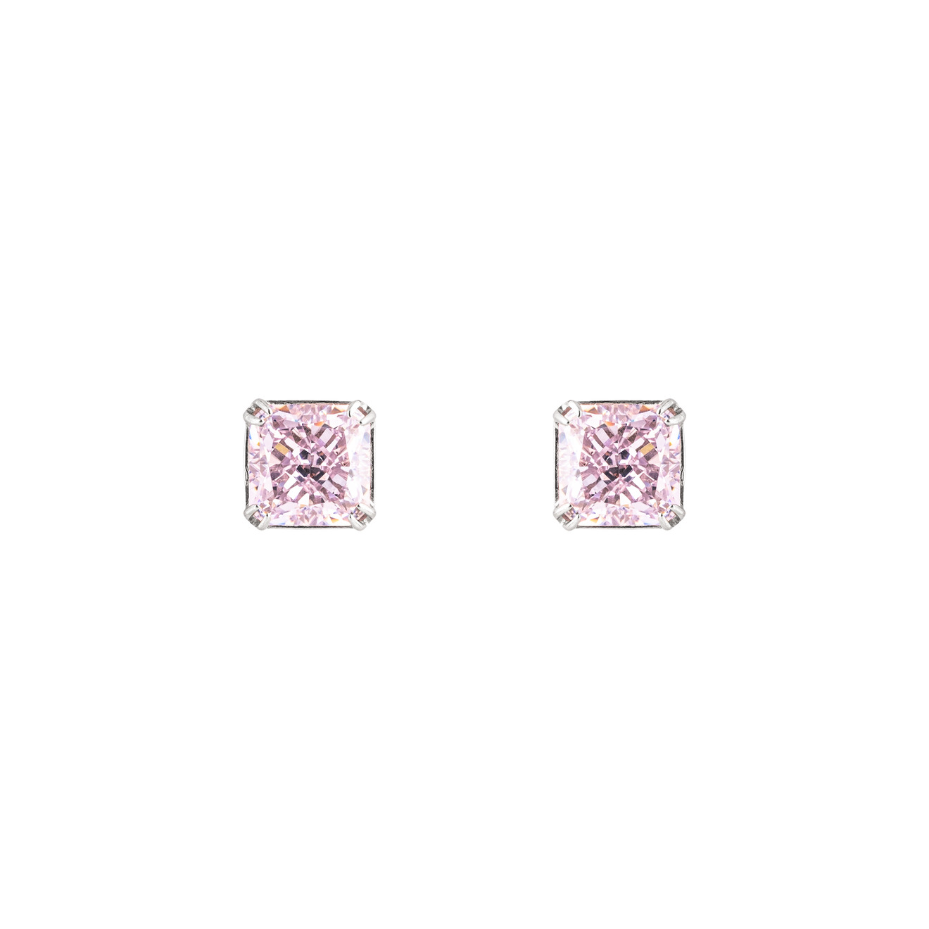 AMOVA Пусеты с розовыми фабулитами amova кольцо из серебра с зеленым кварцем и фабулитами с подвеской