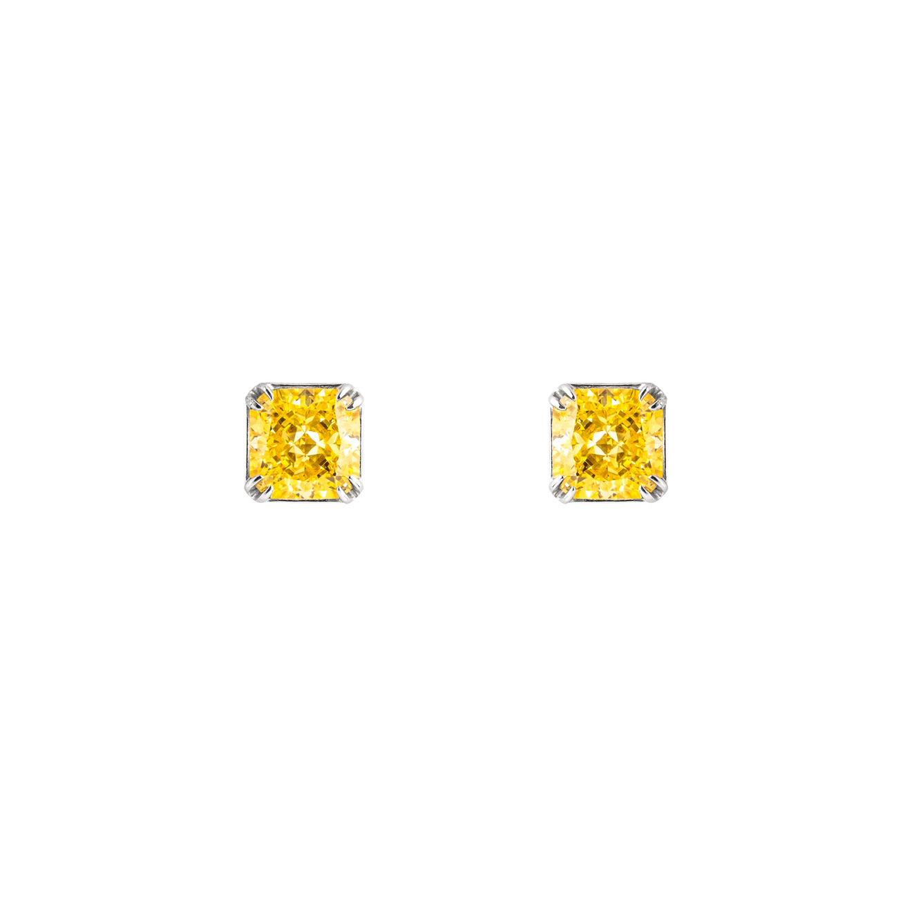 AMOVA Пусеты с желтыми фабулитами amova кольцо из серебра с турмалиновым кварцем и фабулитами c подвеской
