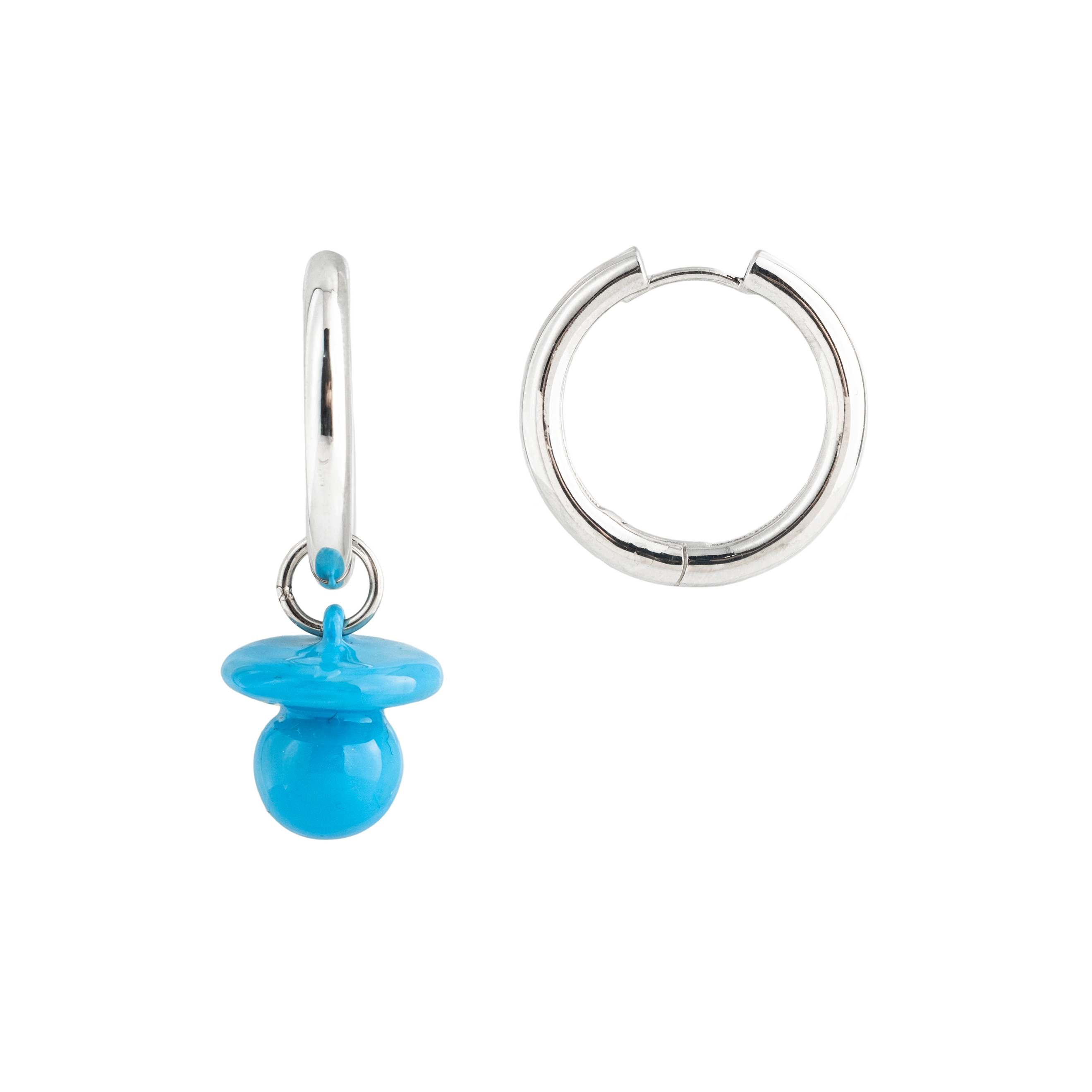 ASYMMETRIC NIPPLE blue EARRINGS