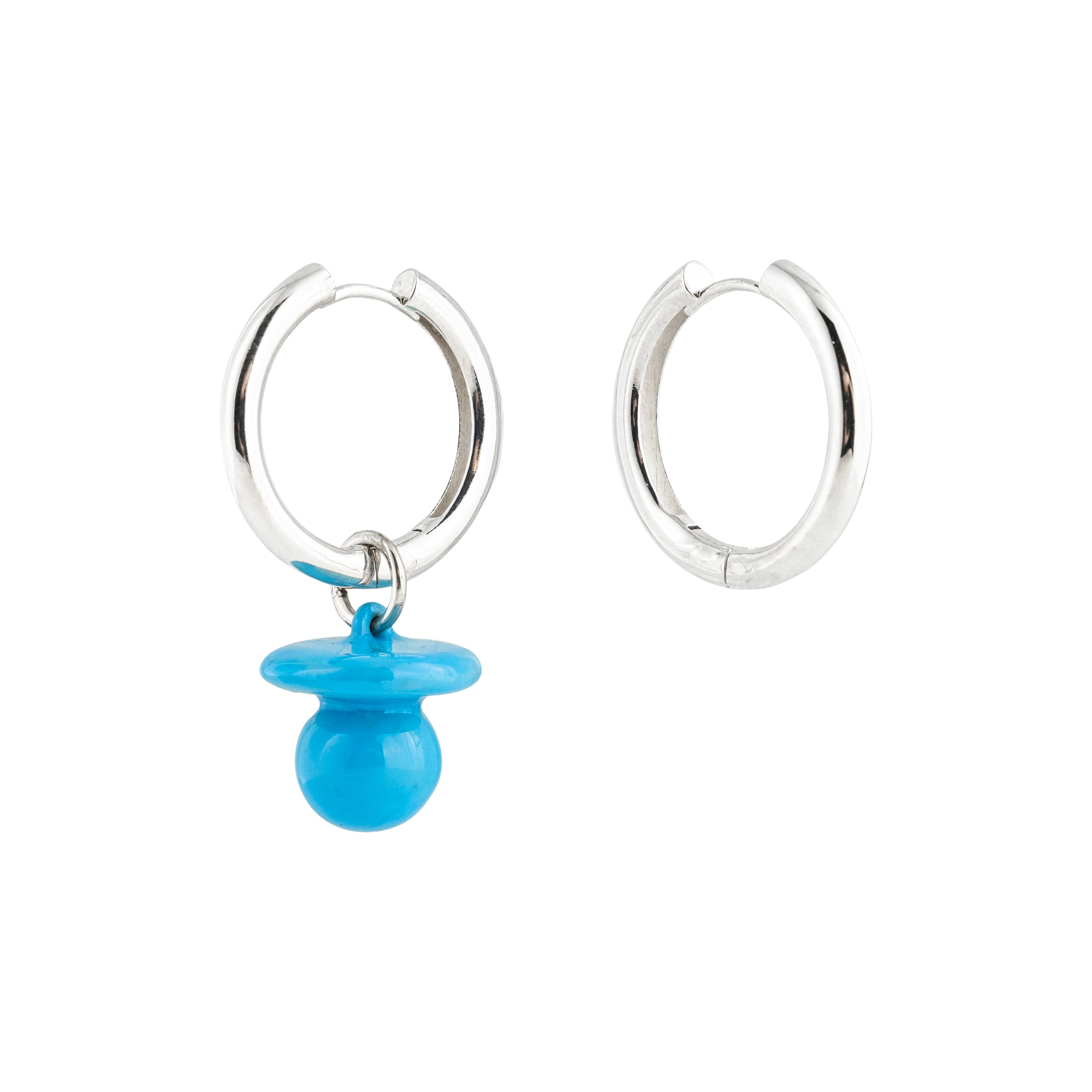ASYMMETRIC NIPPLE blue EARRINGS