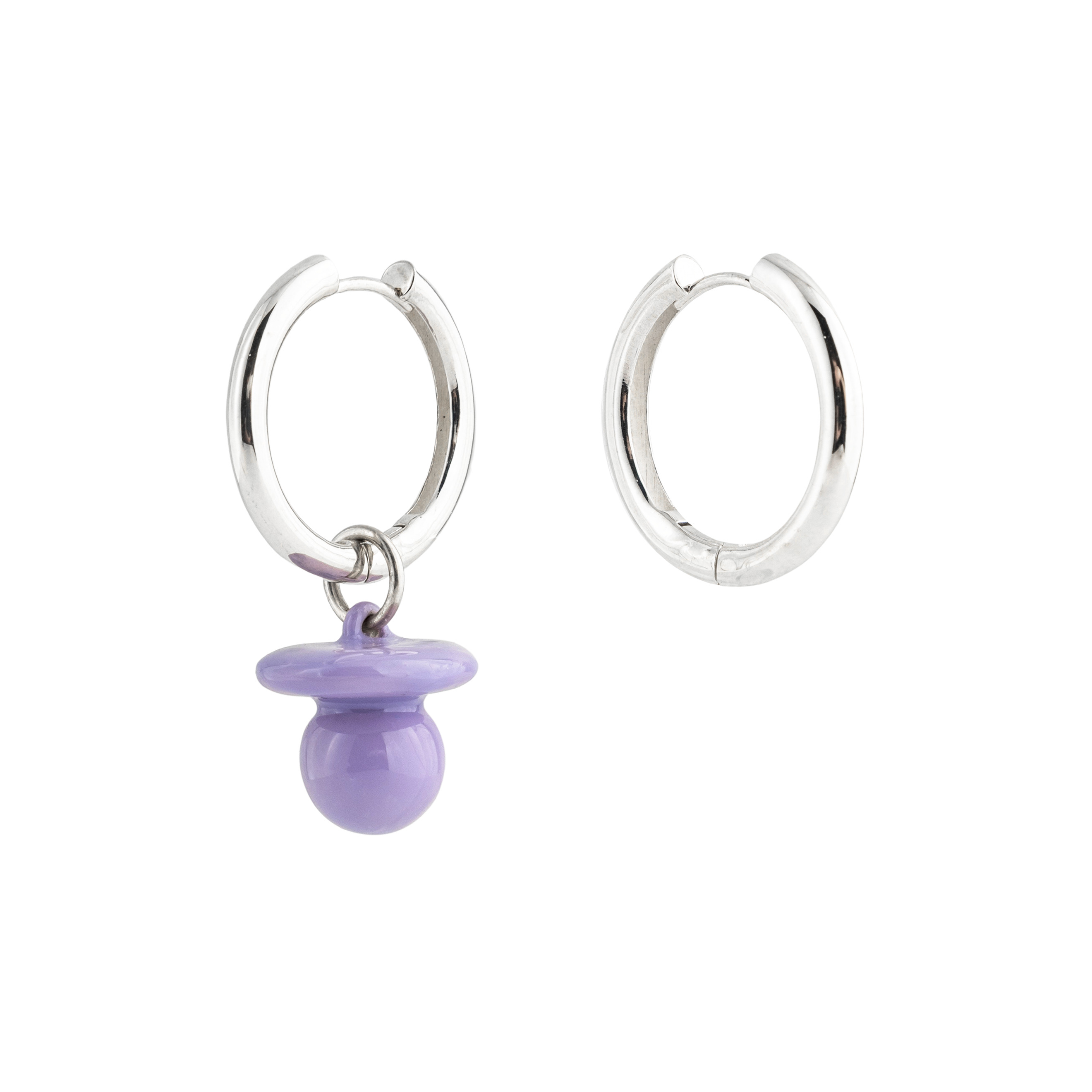 ASYMMETRIC NIPPLE purple EARRINGS