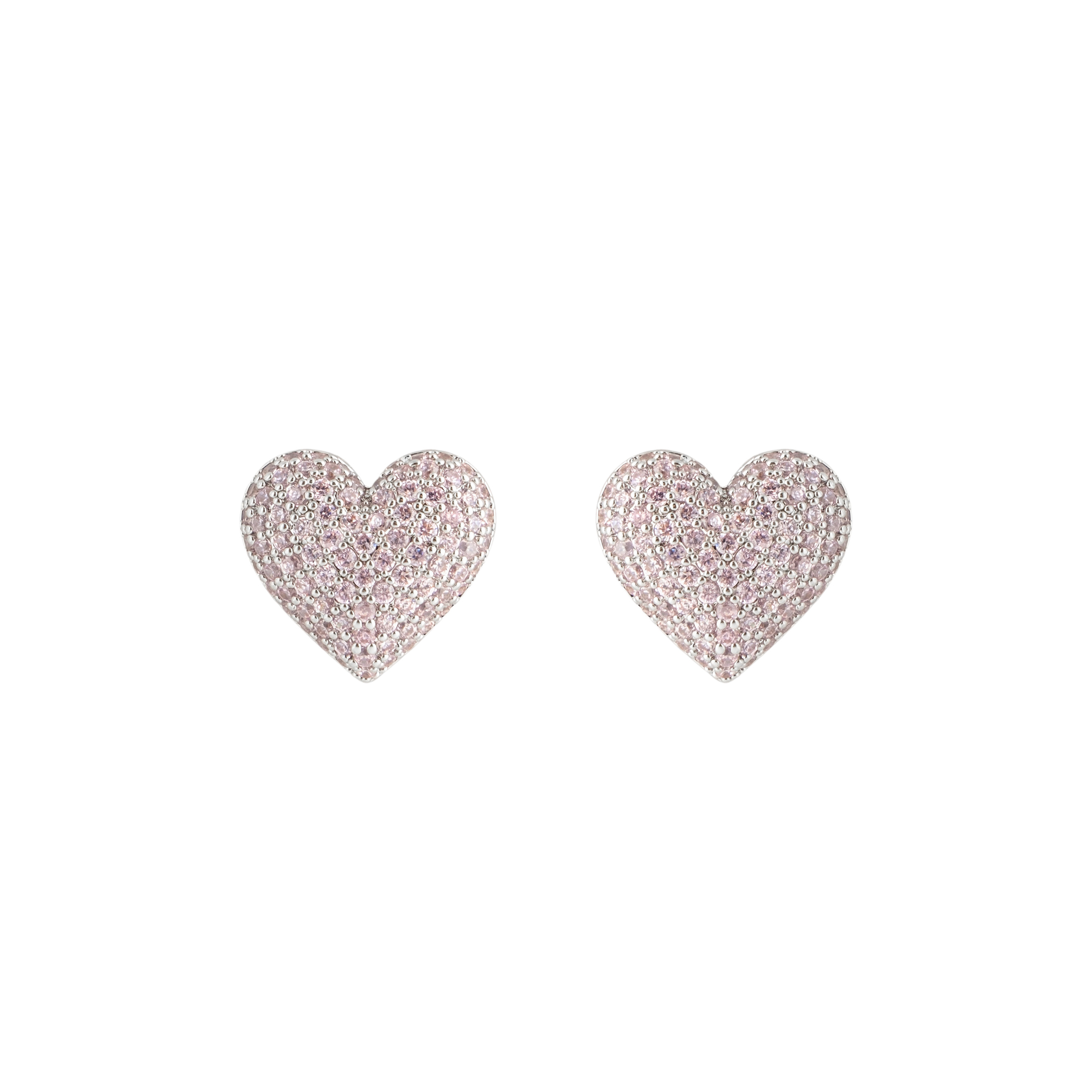 Silver stud earrings hearts