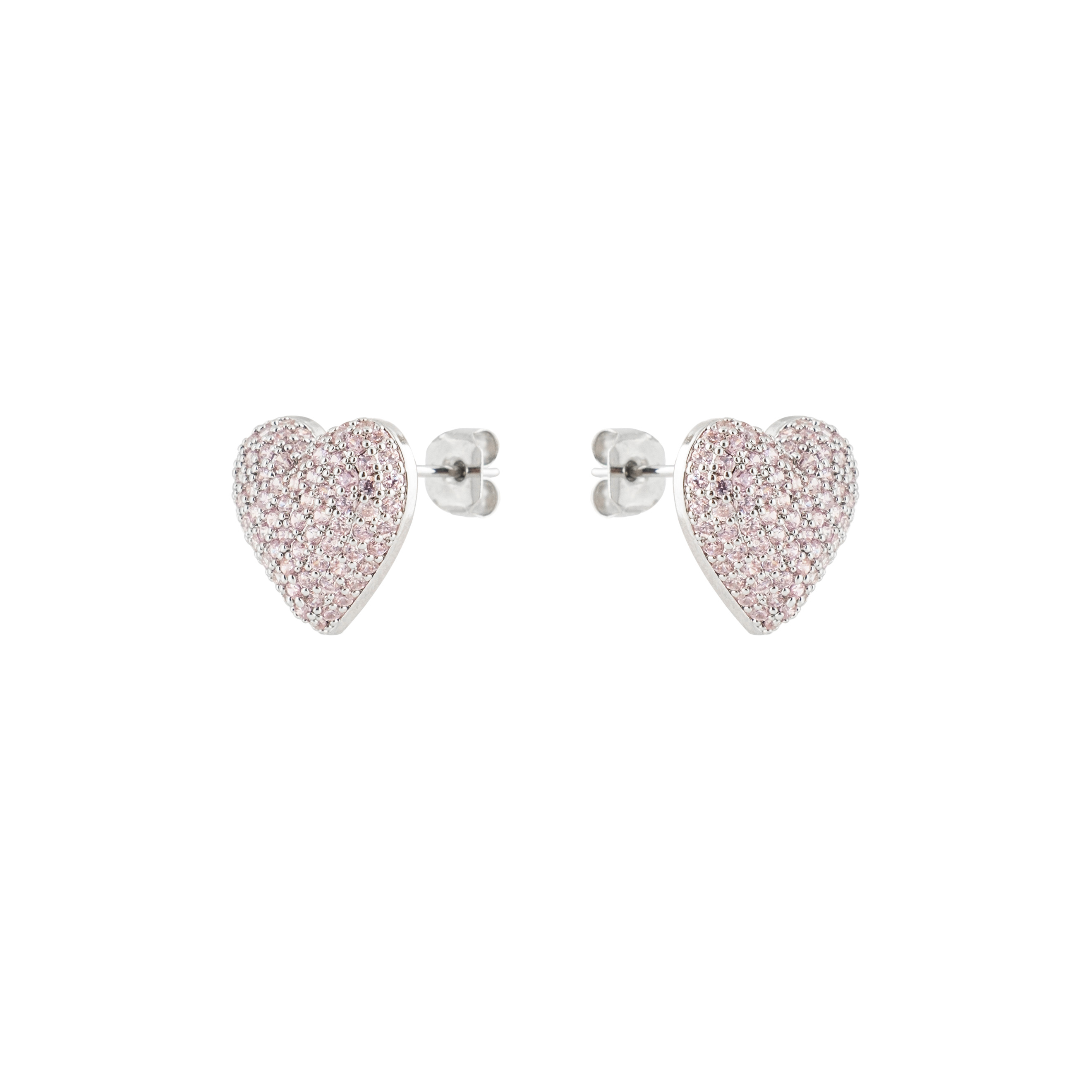 Silver stud earrings hearts
